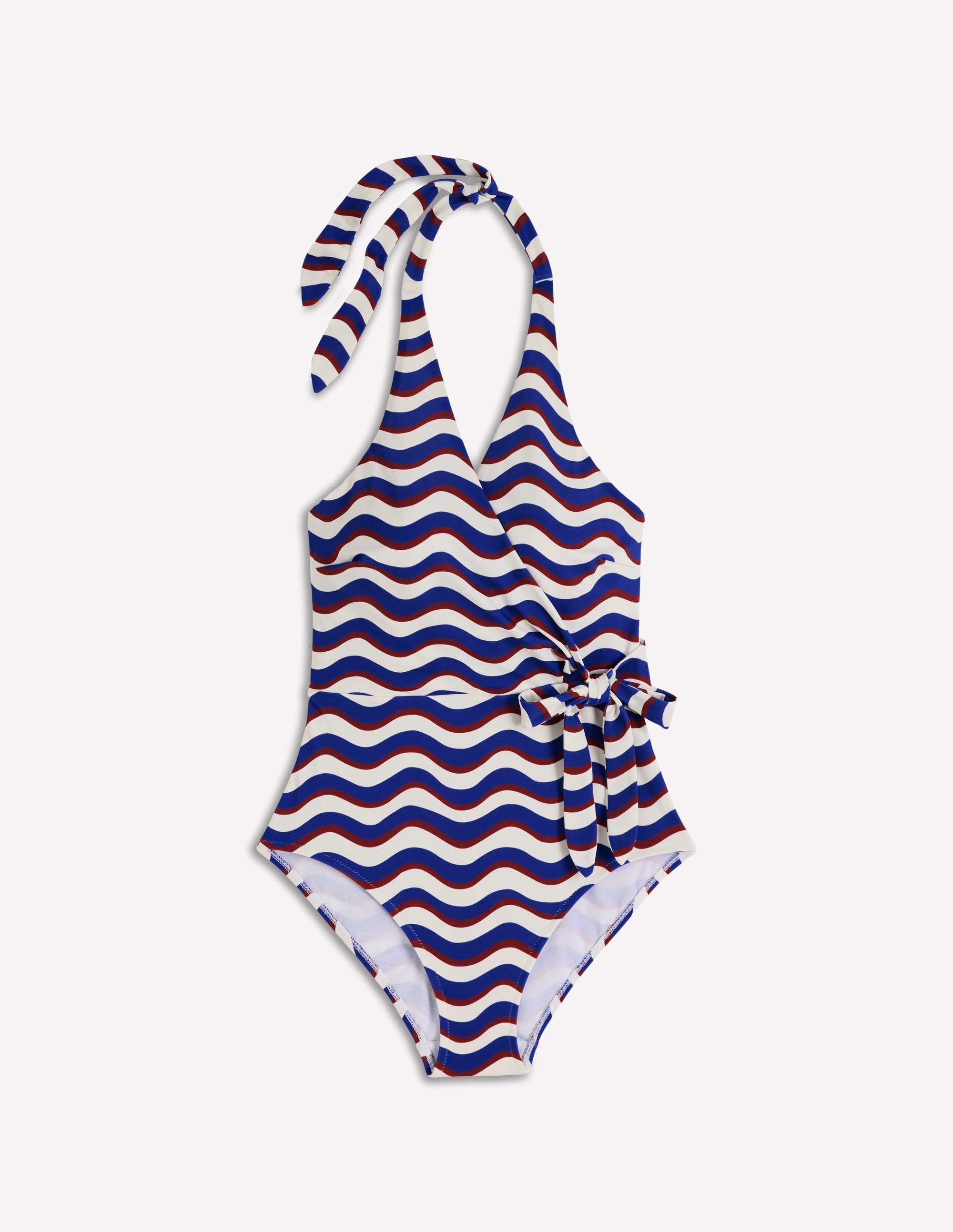 Tilos Tie Side Swimsuit-Multi, Wave Stripe - Image 6