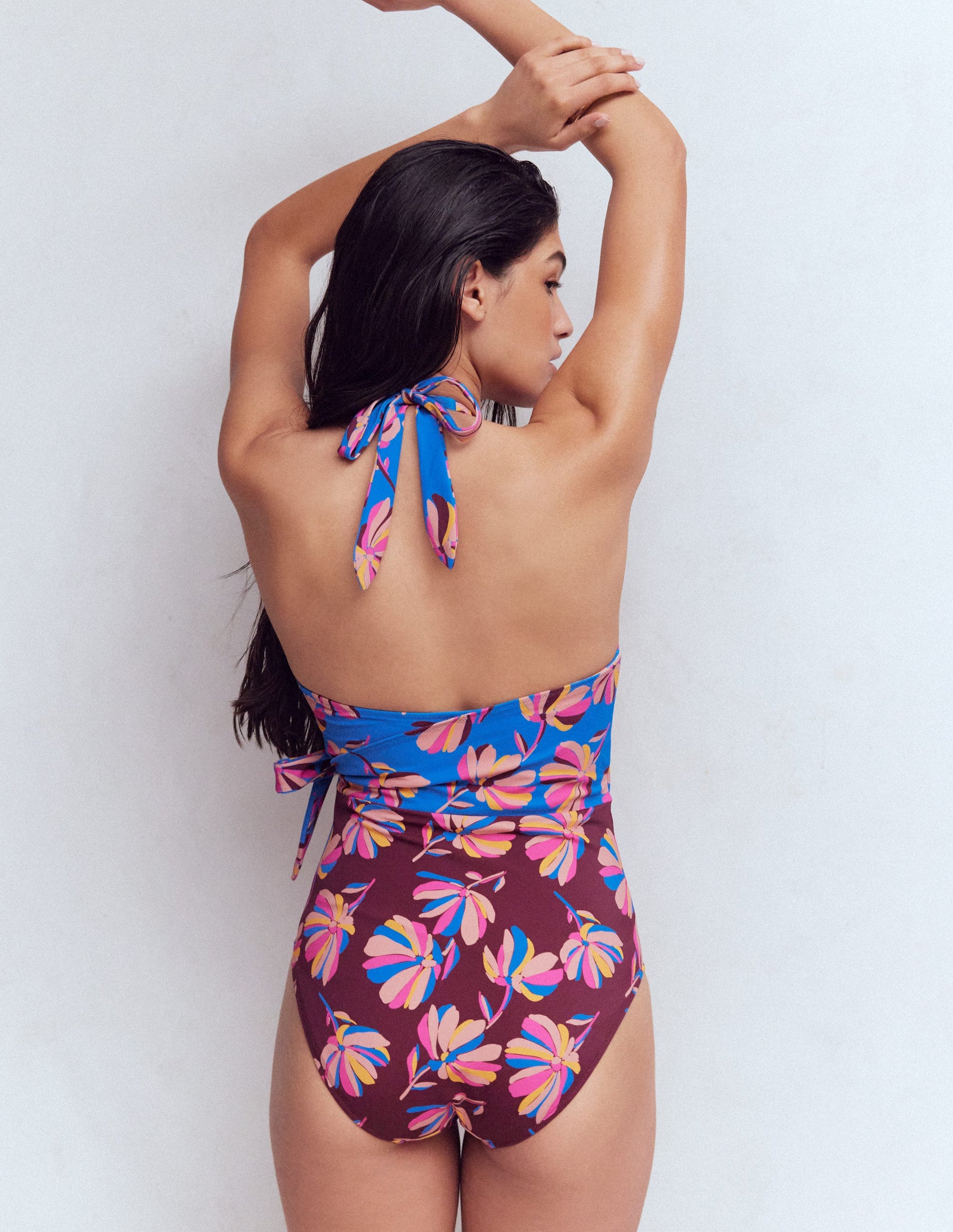 Tilos Tie Side Swimsuit-Multi, Daisy Cascade-6