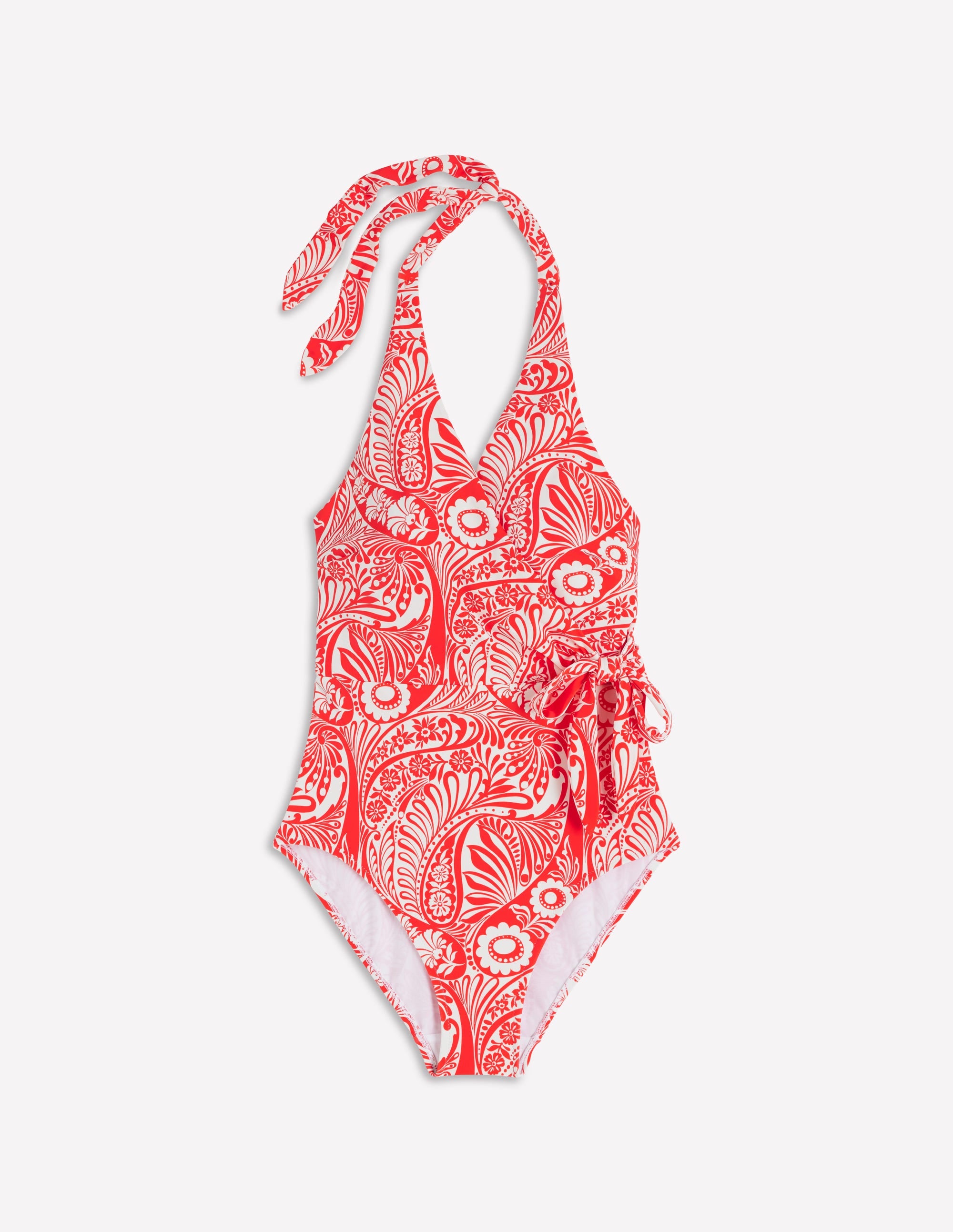 Tilos Tie Side Swimsuit-Poppy Red, Enchanted Paisley - Image 5