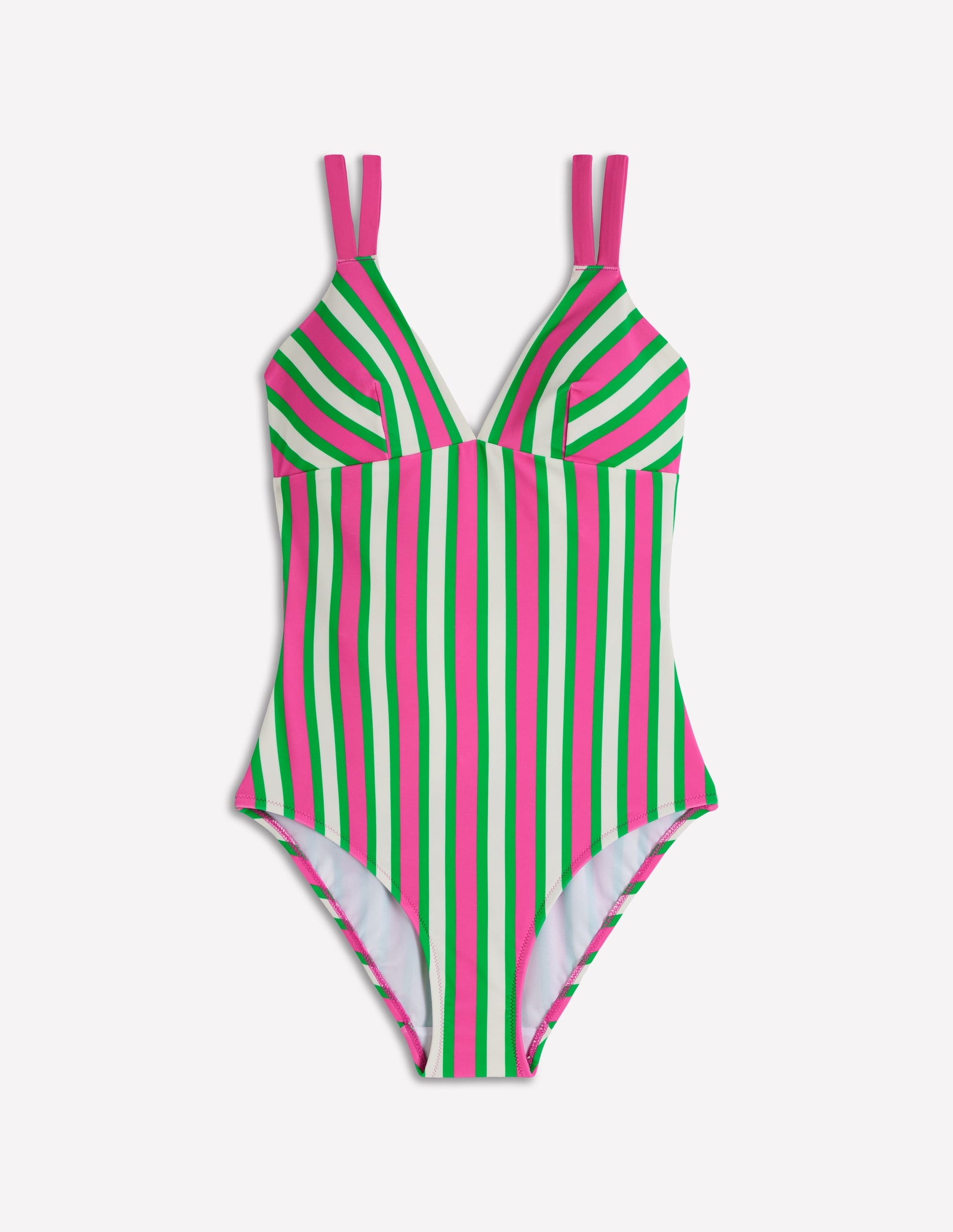 Arles Swimsuit-Pink, Green and White Stripe-8
