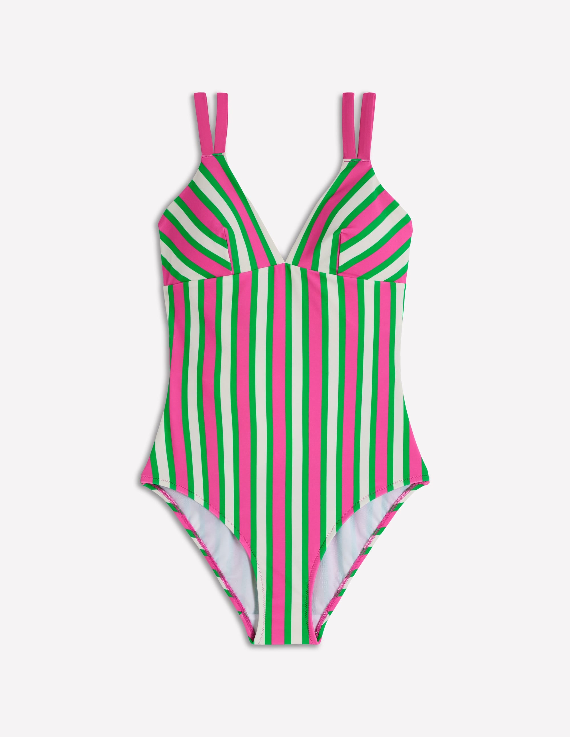 Arles Swimsuit-Pink, Green and White Stripe - Image 7