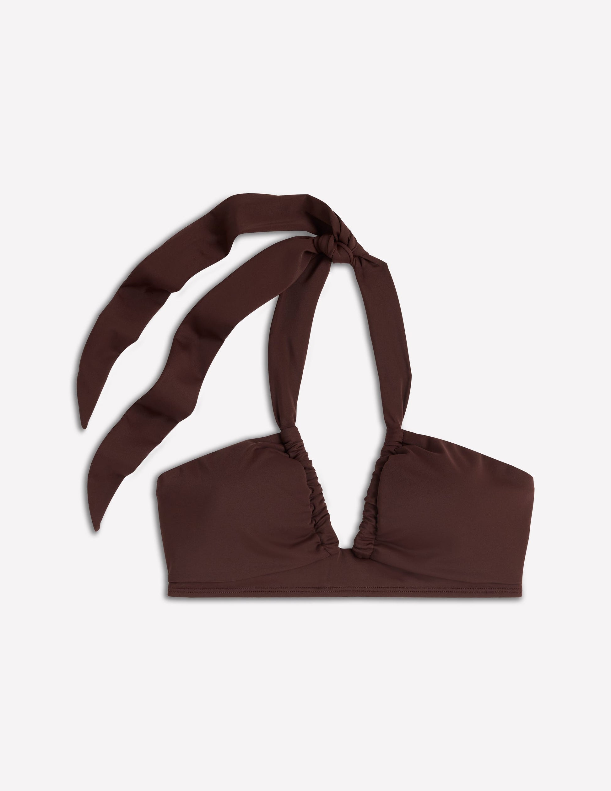 Minori Halter Tie Bikini Top-Cinnamon-6