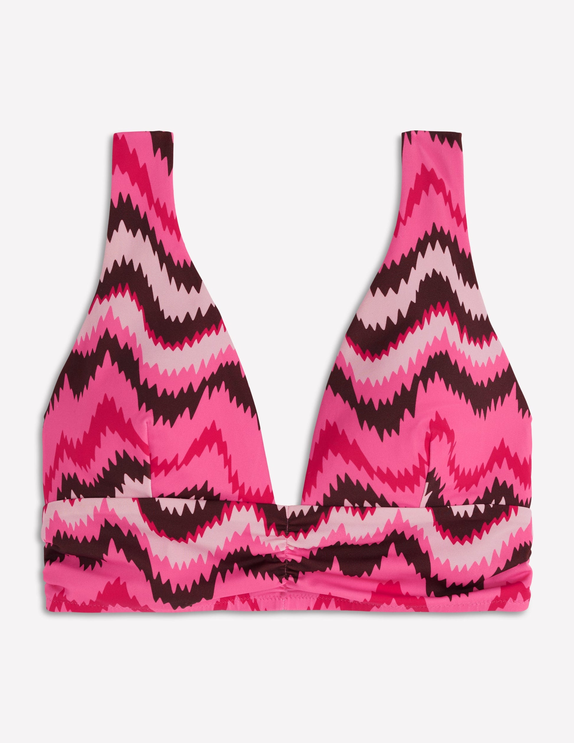 Mykonos Deep V Bikini Top-Pink, Zig zag wave-7