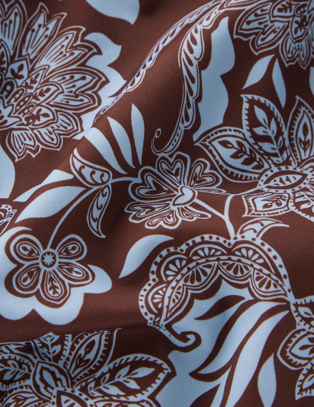 Pleated Strap Cross Swimsuit-Hot Chocolate, Elegant Blossom-6