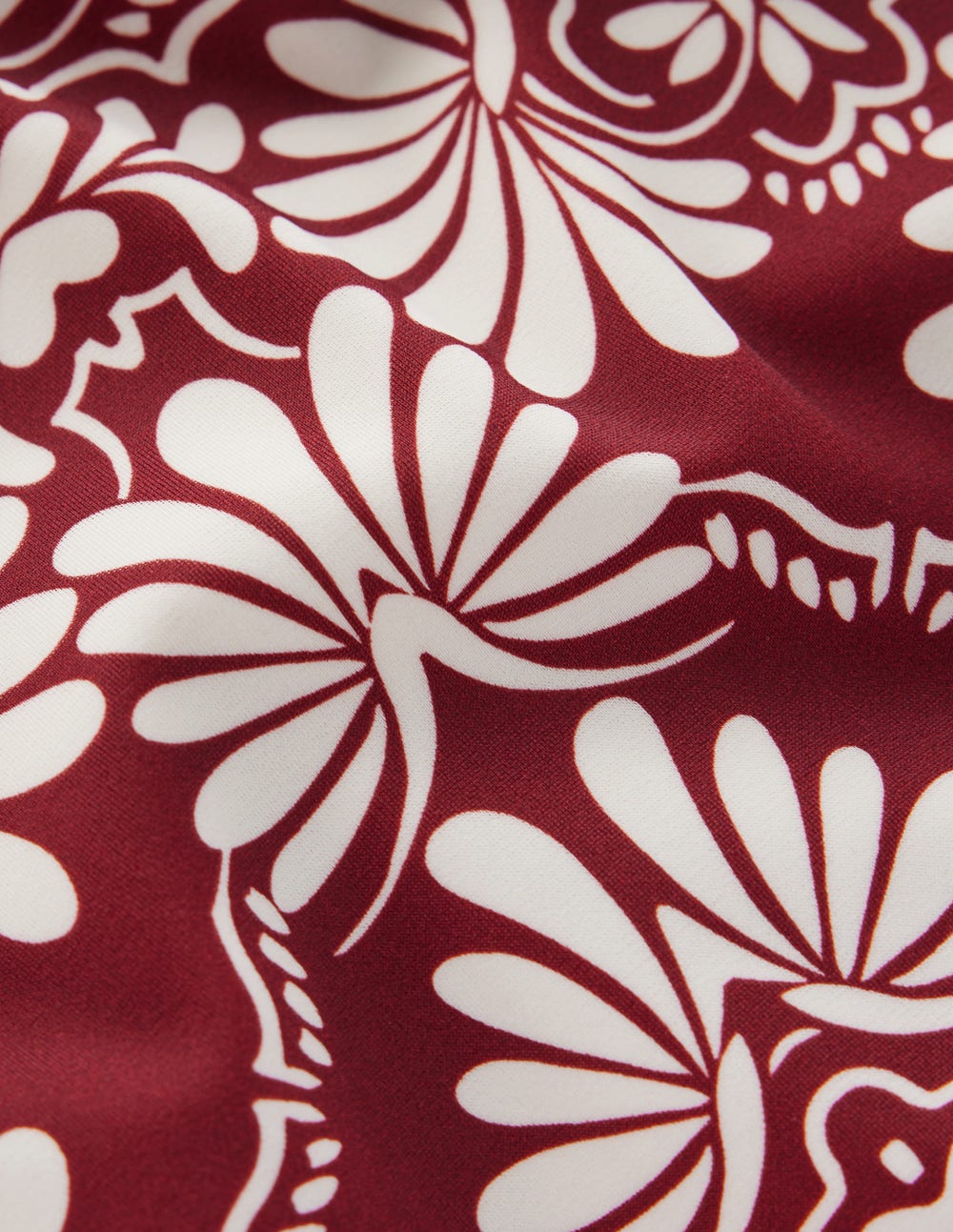 Bow Tie Shoulder Swimsuit-Maroon, Botanical Charm - Image 7