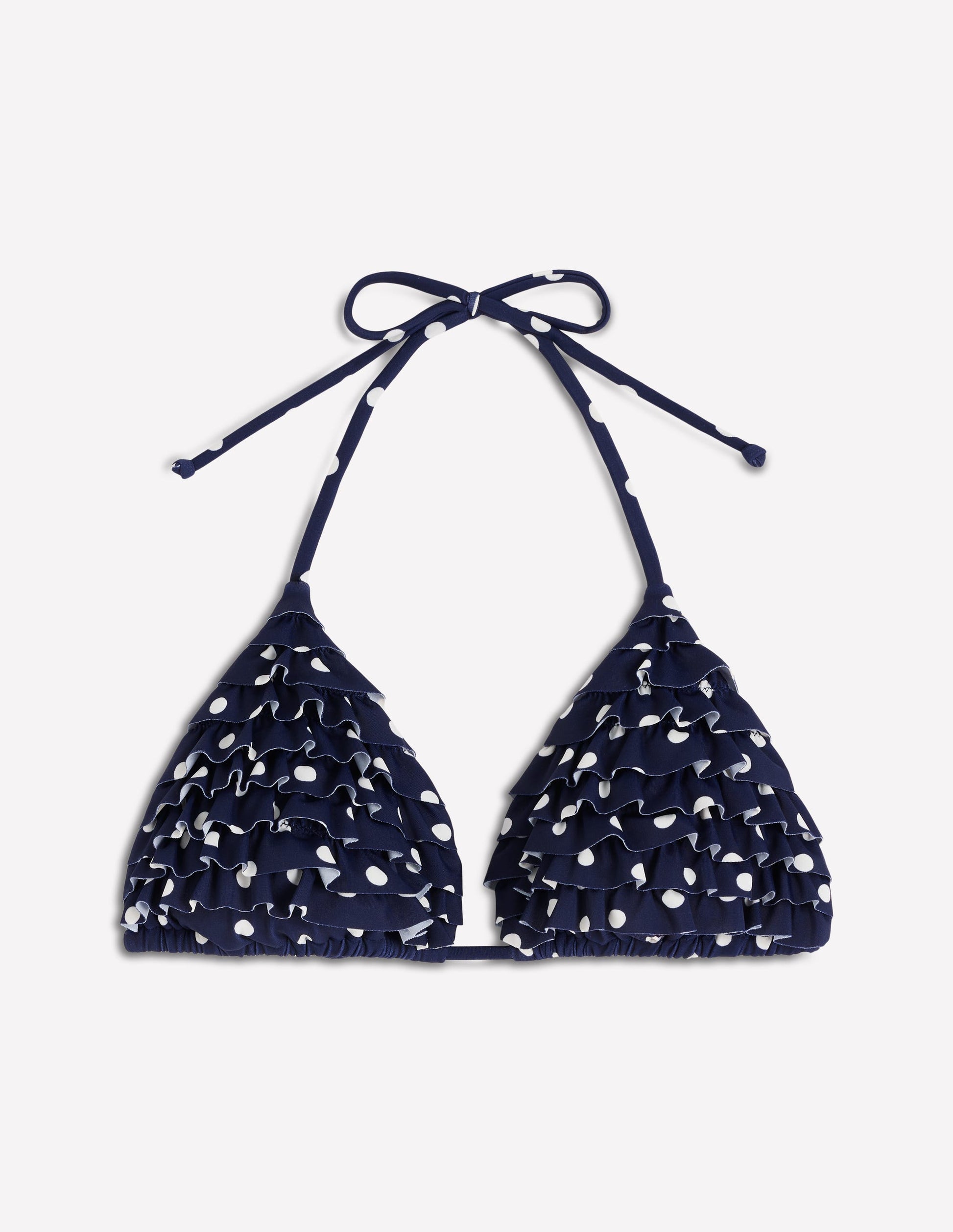 Ruffle Bikini Top-Navy Spot-6