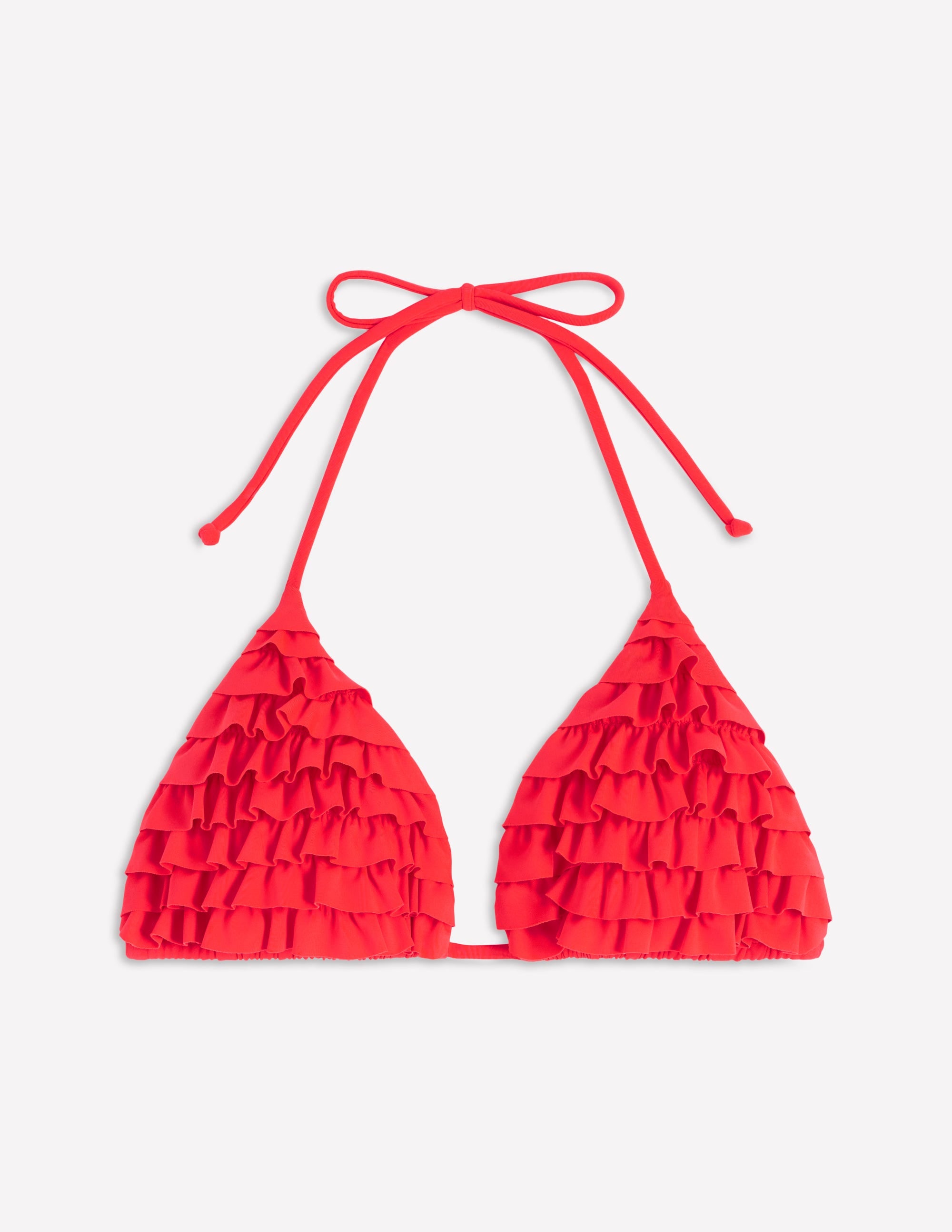 Ruffle Bikini Top-Fiery Coral - Image 6