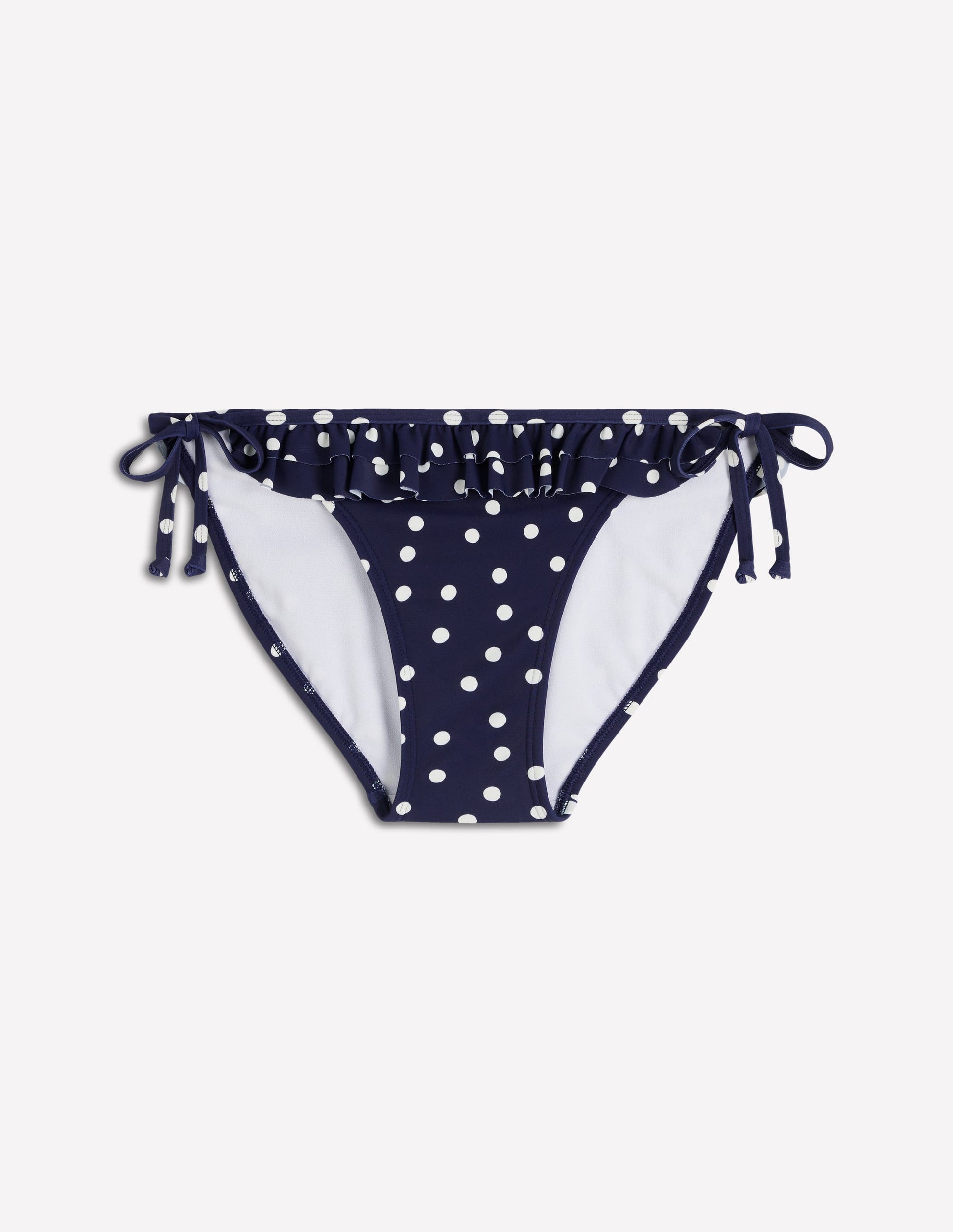 Ruffle Bikini Bottoms-French Navy, Painted Dot-6