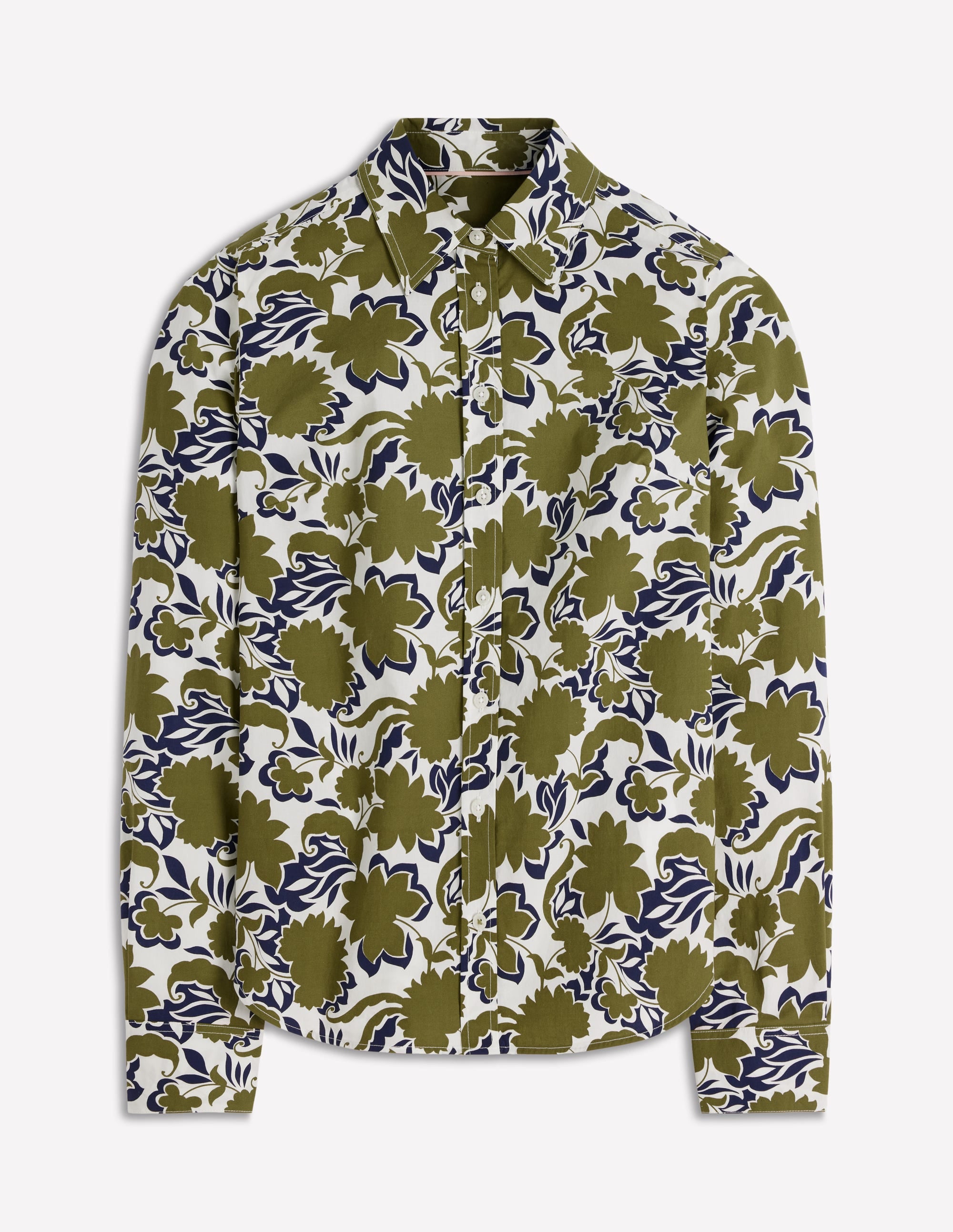 Sienna Cotton Shirt-Olive, Shadow Blossom - Image 6