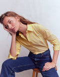 Sienna Cotton Shirt-Yellow Fine Stripe