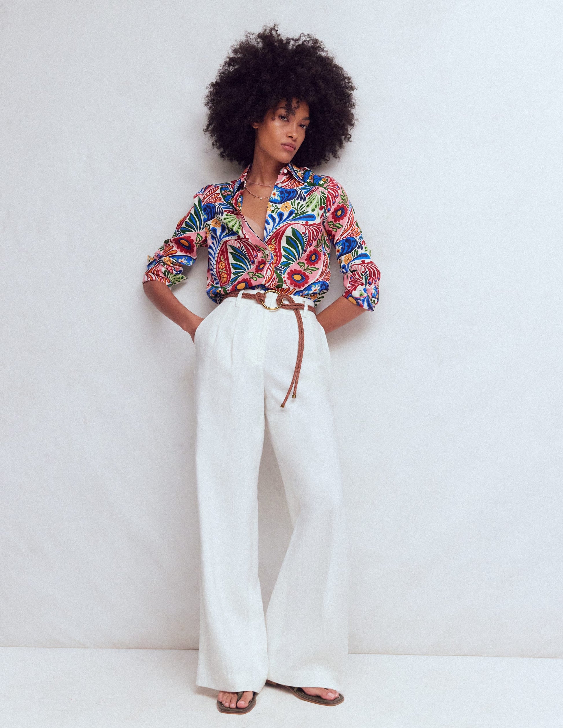 Sienna Linen Shirt-Multi, Enchanted Paisley-3