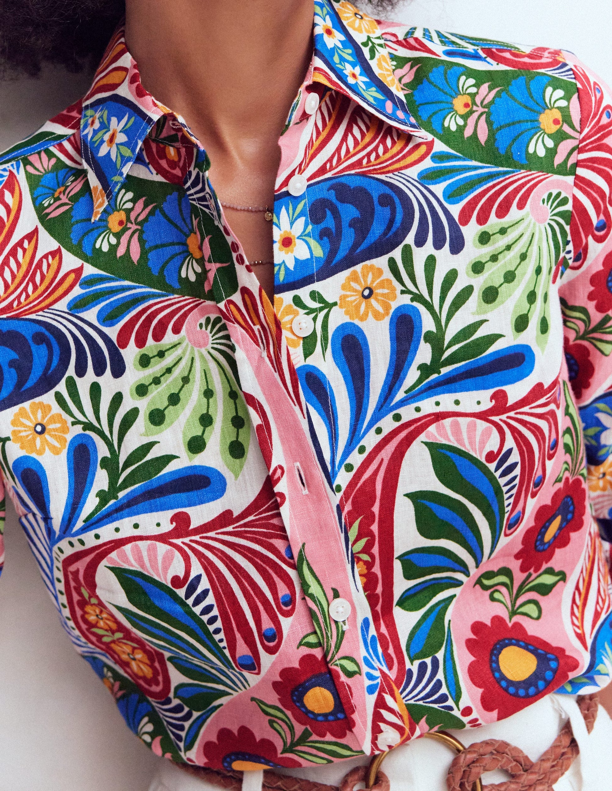 Sienna Linen Shirt-Multi, Enchanted Paisley-4