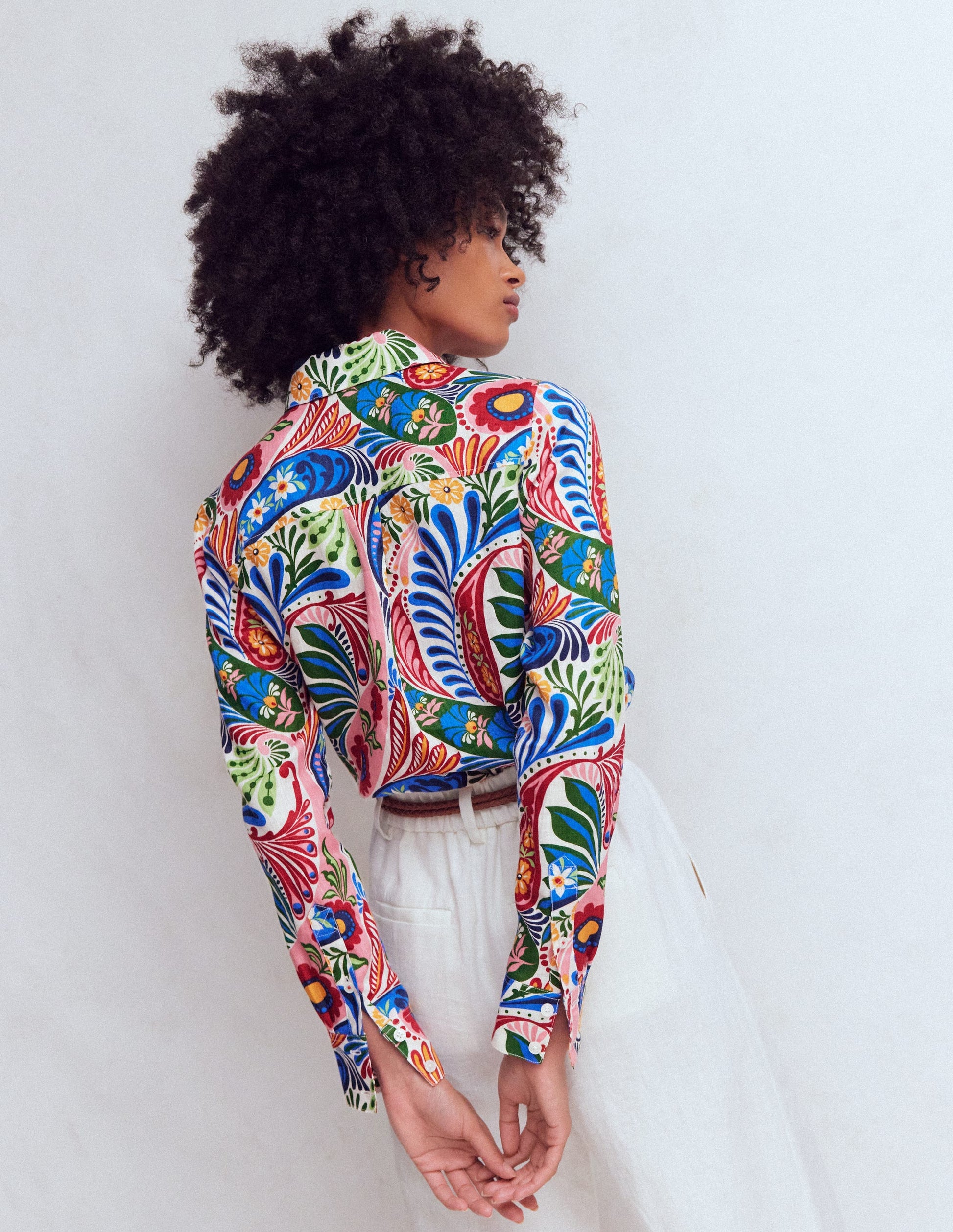 Sienna Linen Shirt-Multi, Enchanted Paisley-5