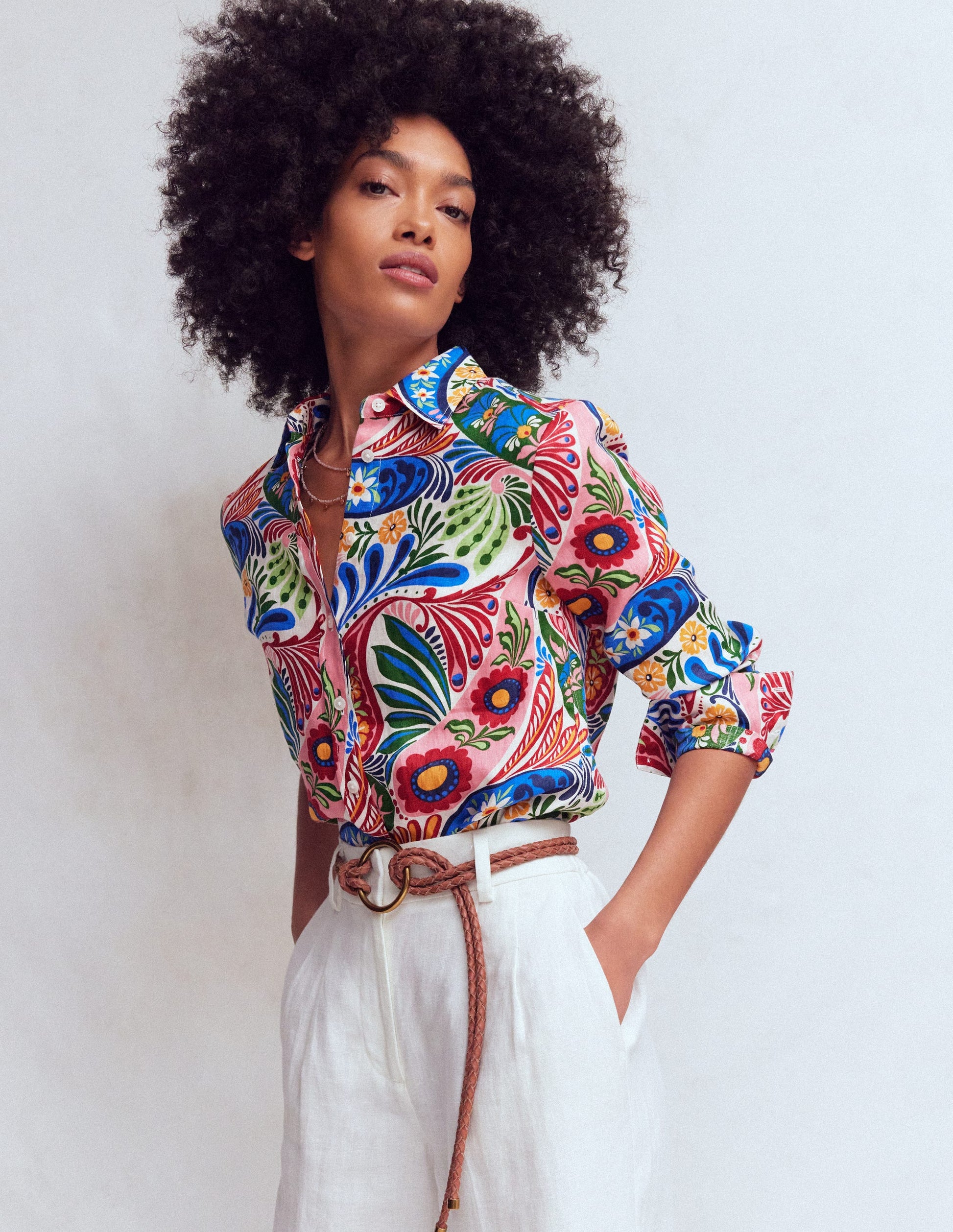 Sienna Linen Shirt-Multi, Enchanted Paisley-6