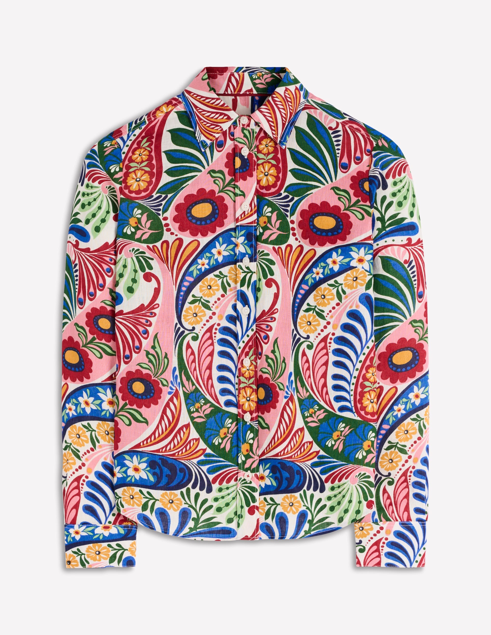 Sienna Linen Shirt-Multi, Enchanted Paisley - Image 8