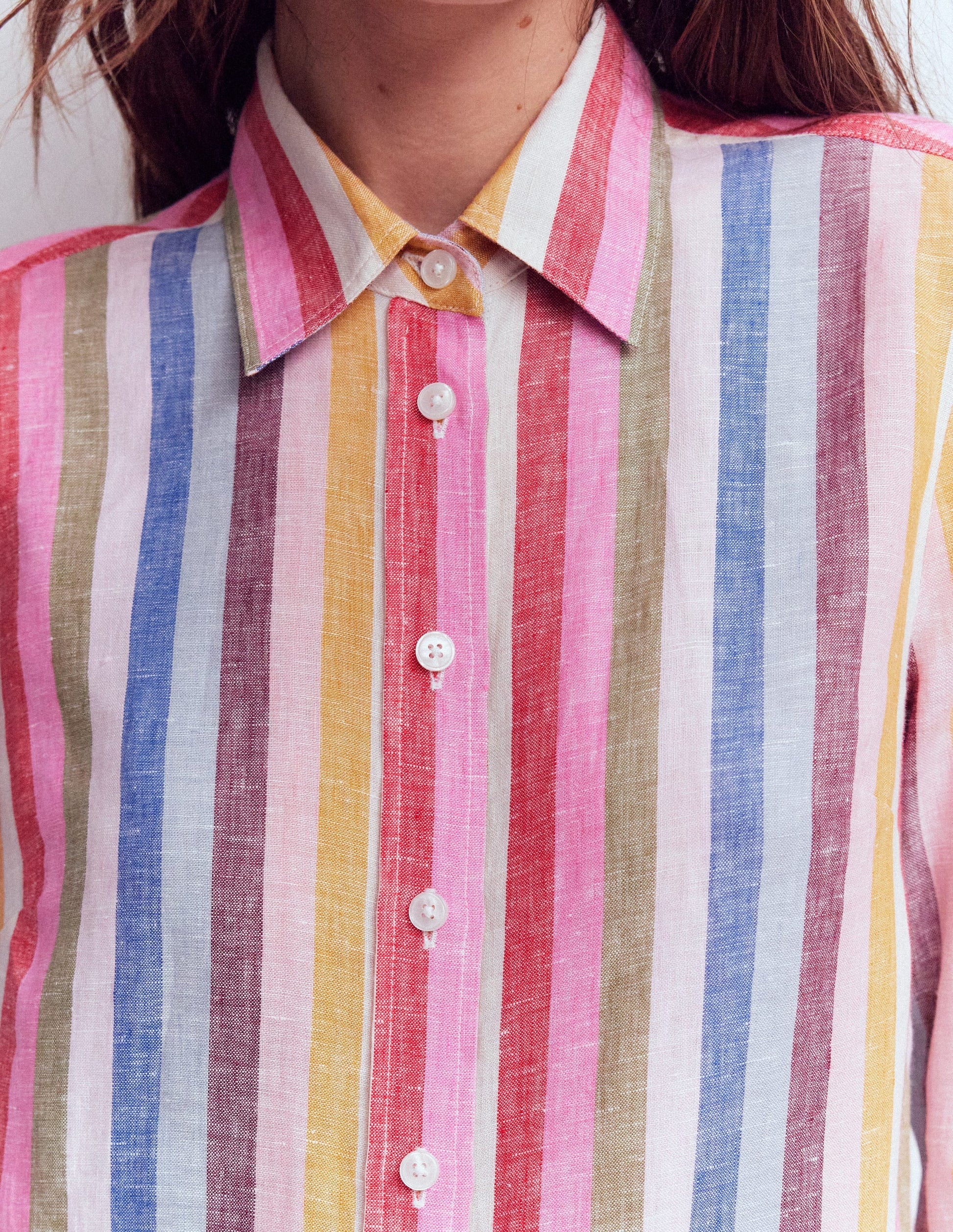 Sienna Linen Shirt-Pink, Green, Purple Multi-2
