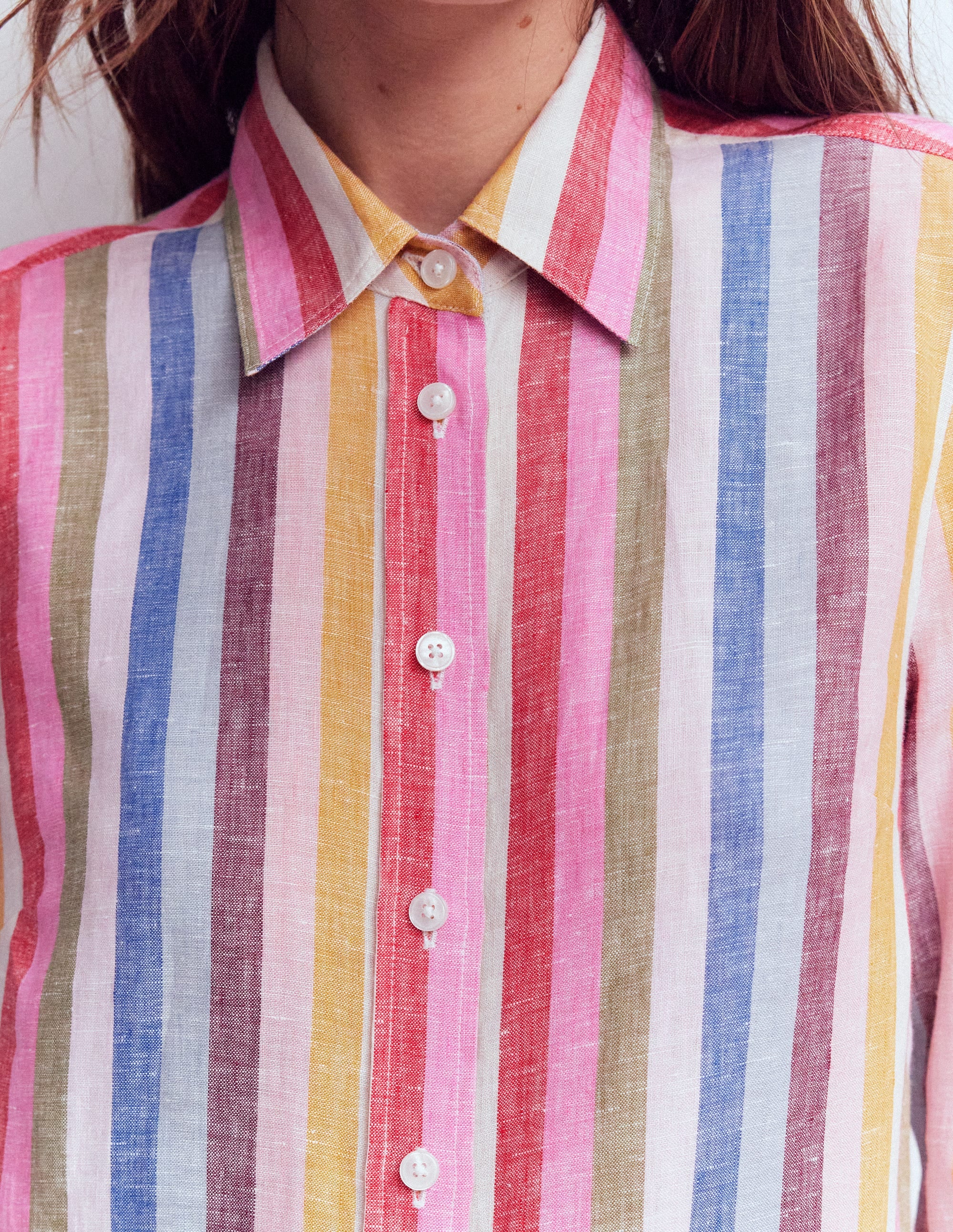 Sienna Linen Shirt-Pink, Green, Purple Multi - Image 2