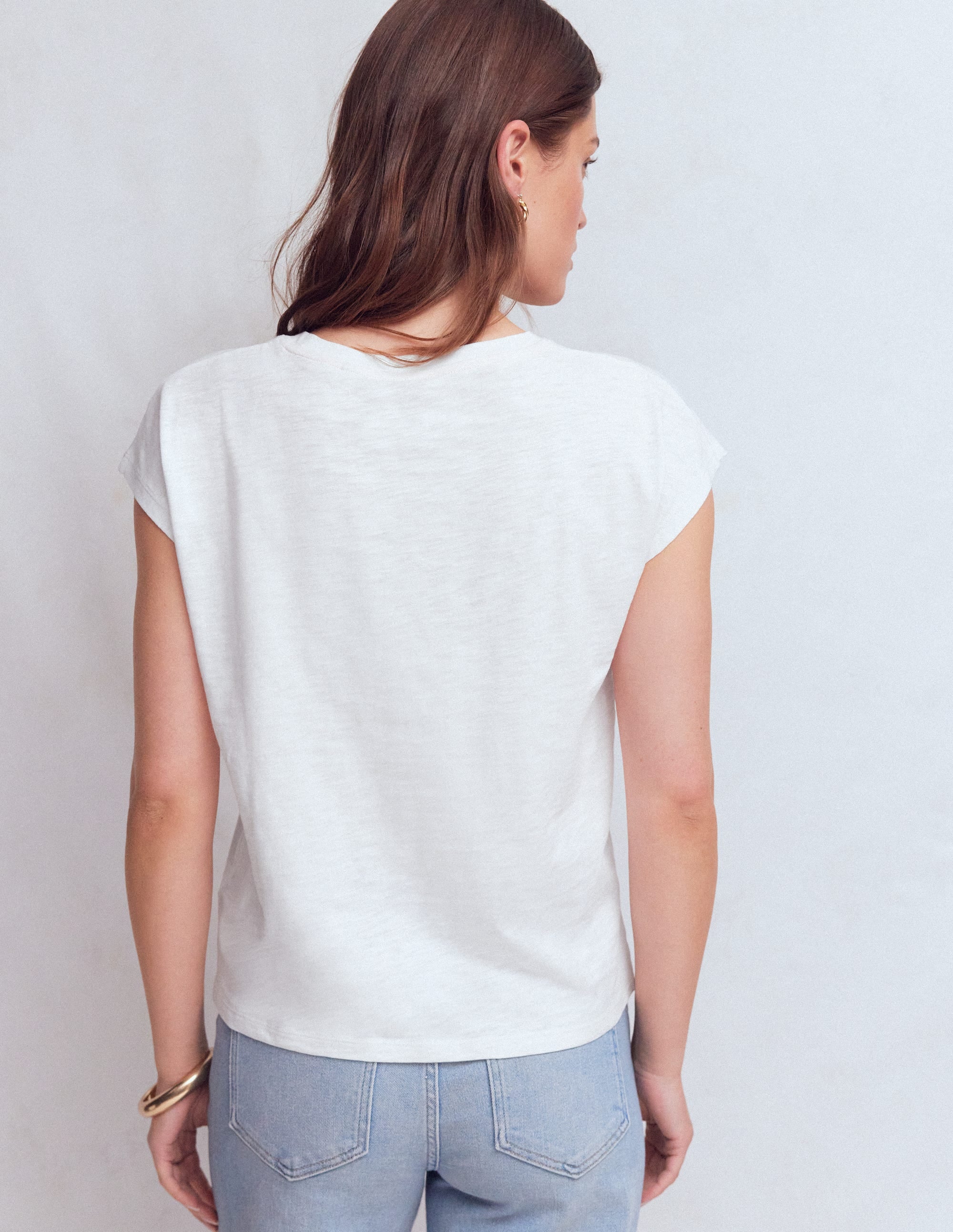 Louisa Slub T-Shirt-White - Image 3