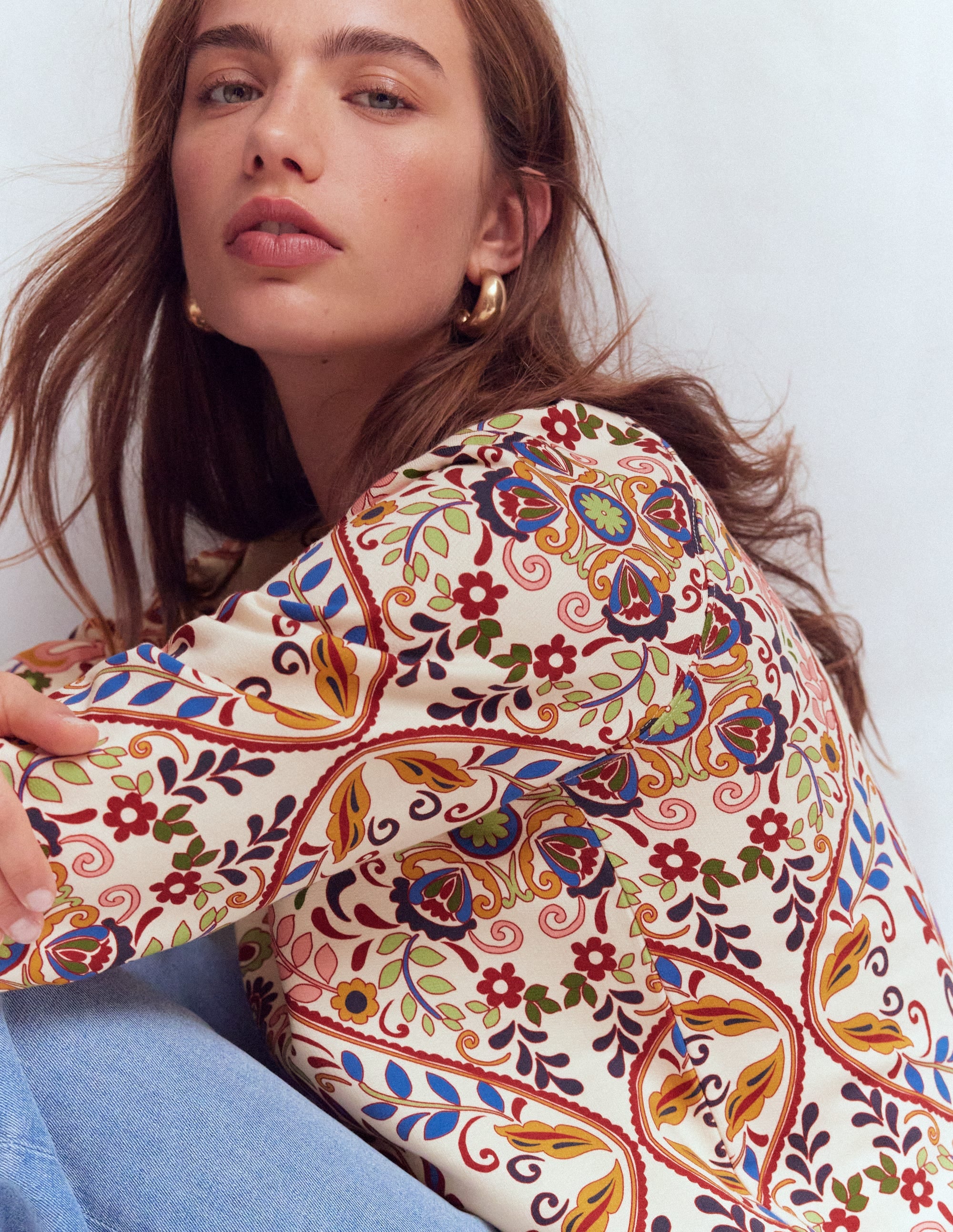 Emi Printed Sweatshirt-Multi, Enchanted Gardenia - Image 1