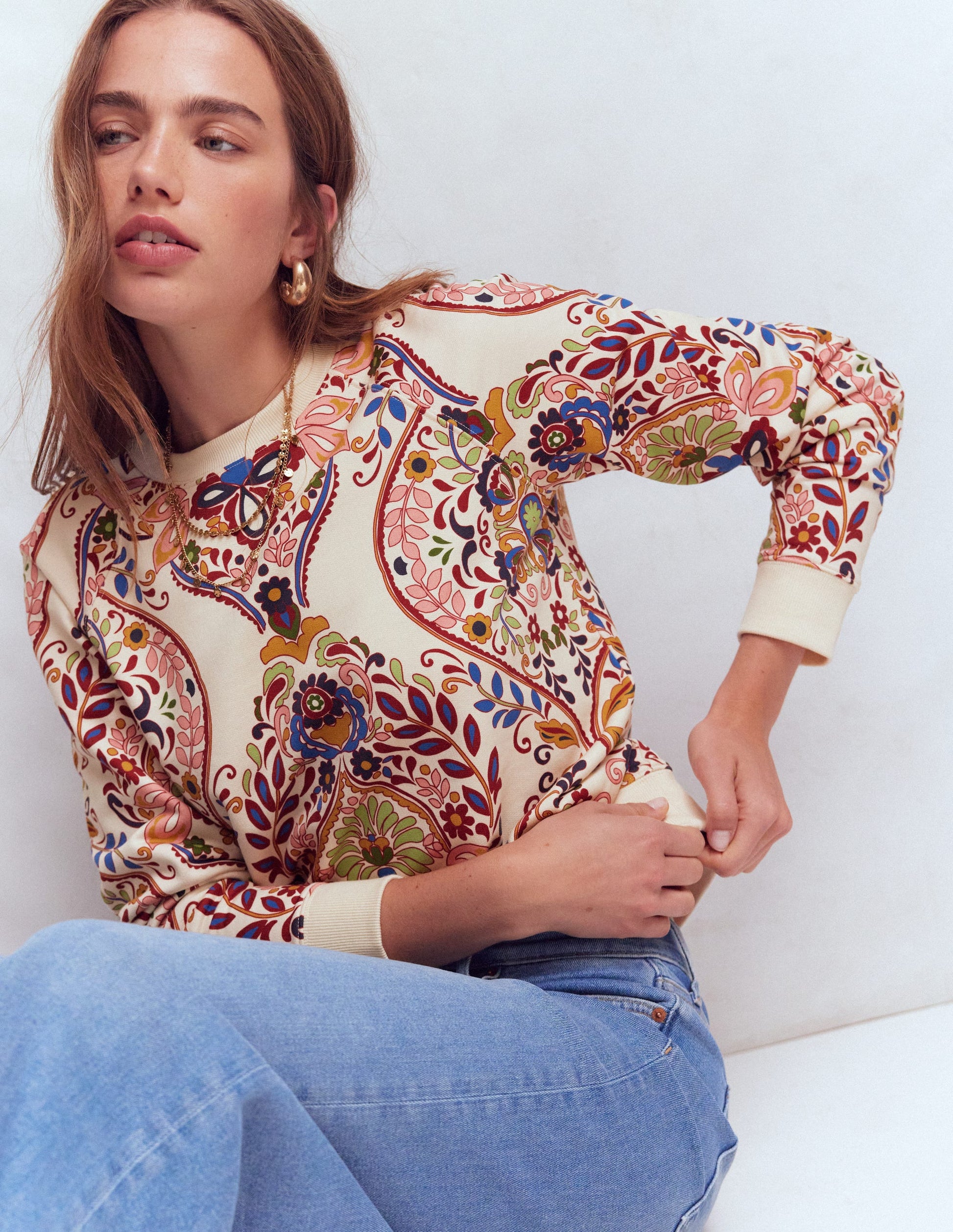 Rosa Printed Sweatshirt-Multi, Enchanted Gardenia-5