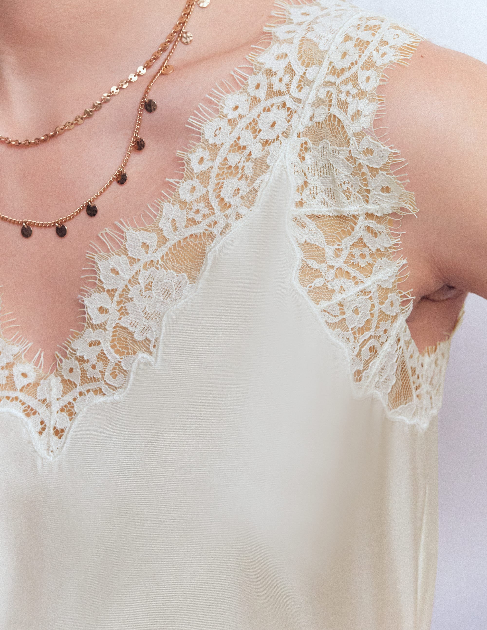 Ara Silk Blend Lace Cami - Ivory | Boden USA