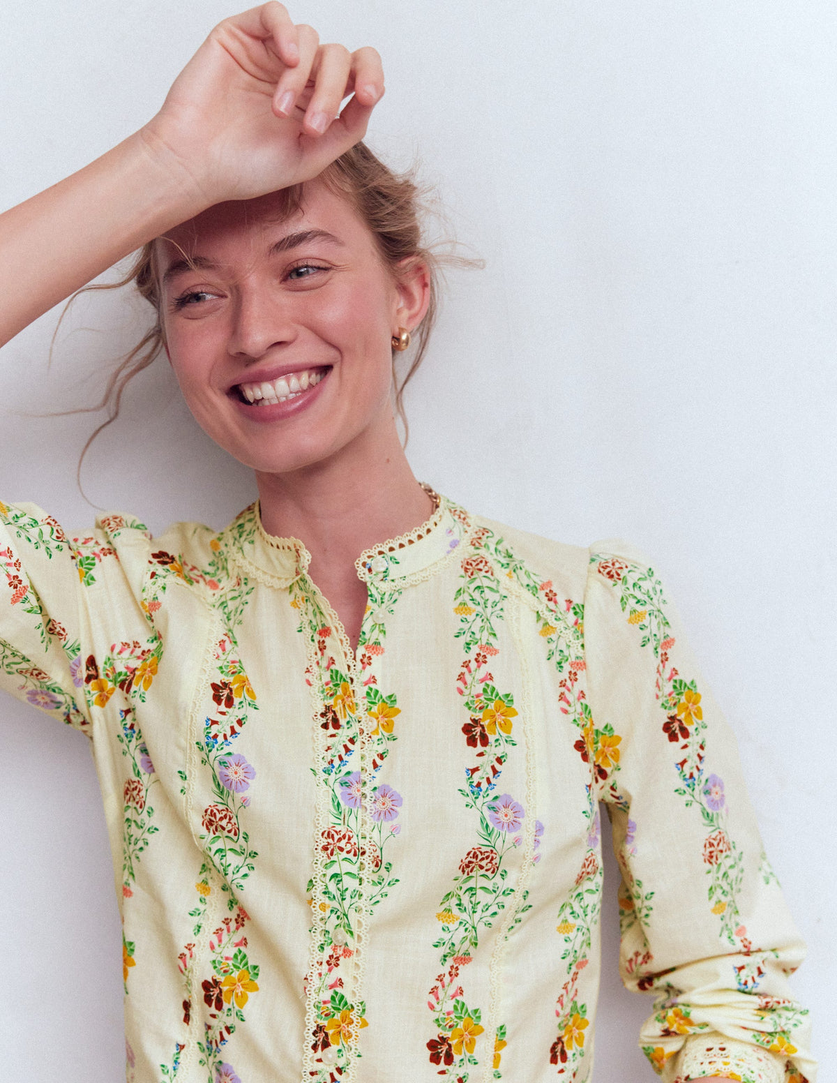 Rhea Trim  Insert Cotton Top-Multi, Blossom Trail - Image 2