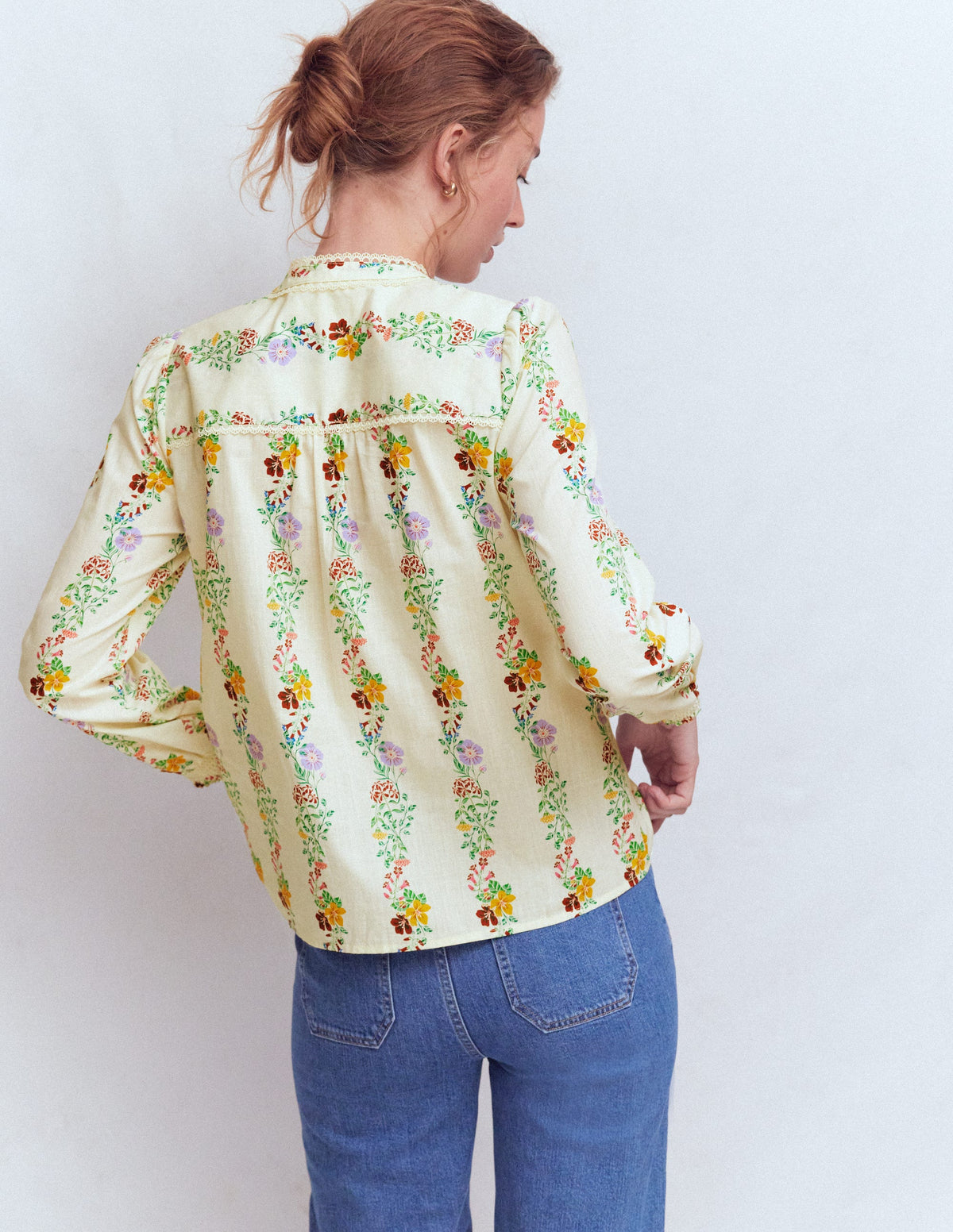 Rhea Trim  Insert Cotton Top-Multi, Blossom Trail - Image 3
