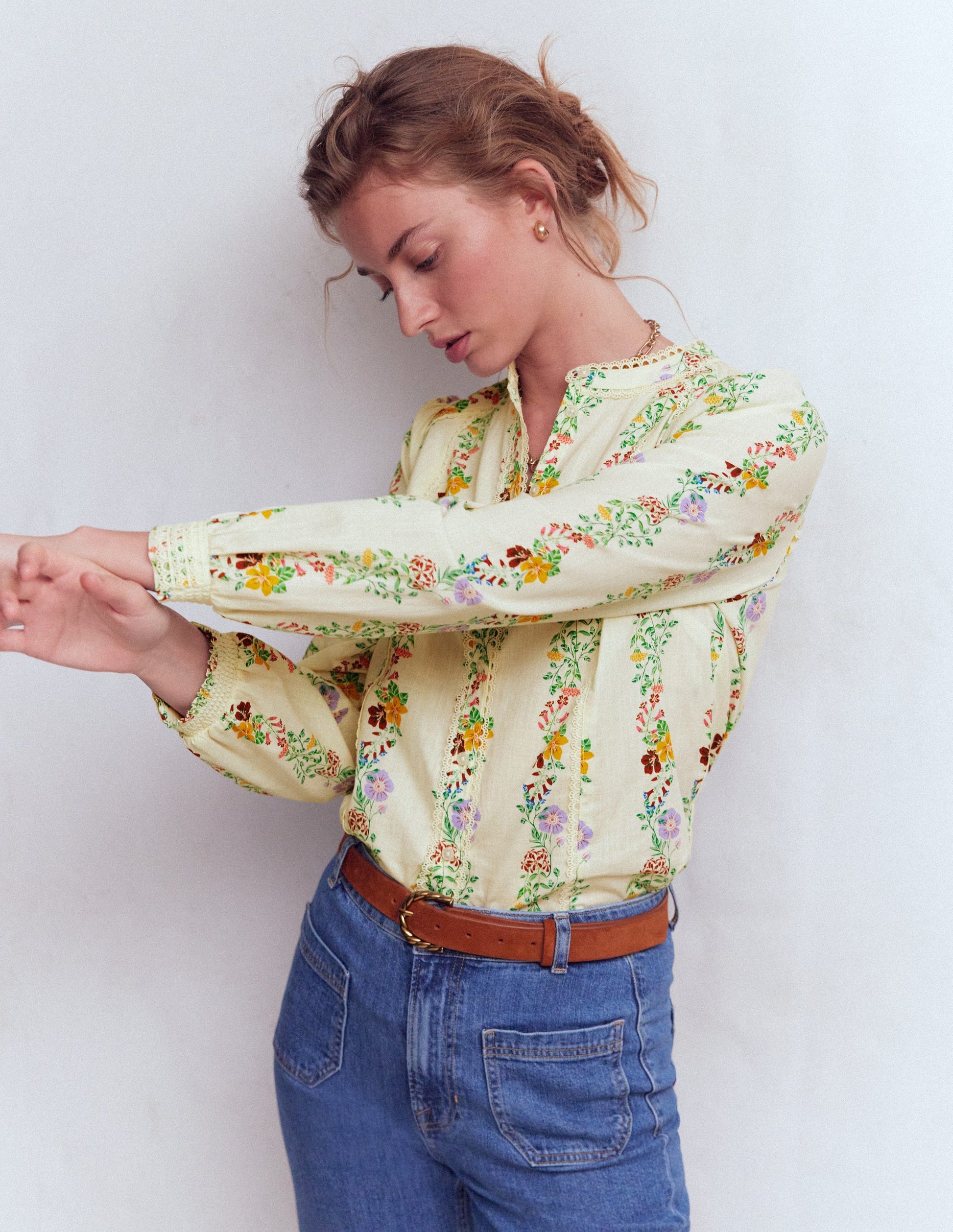 Rhea Trim  Insert Cotton Top-Multi, Blossom Trail-4