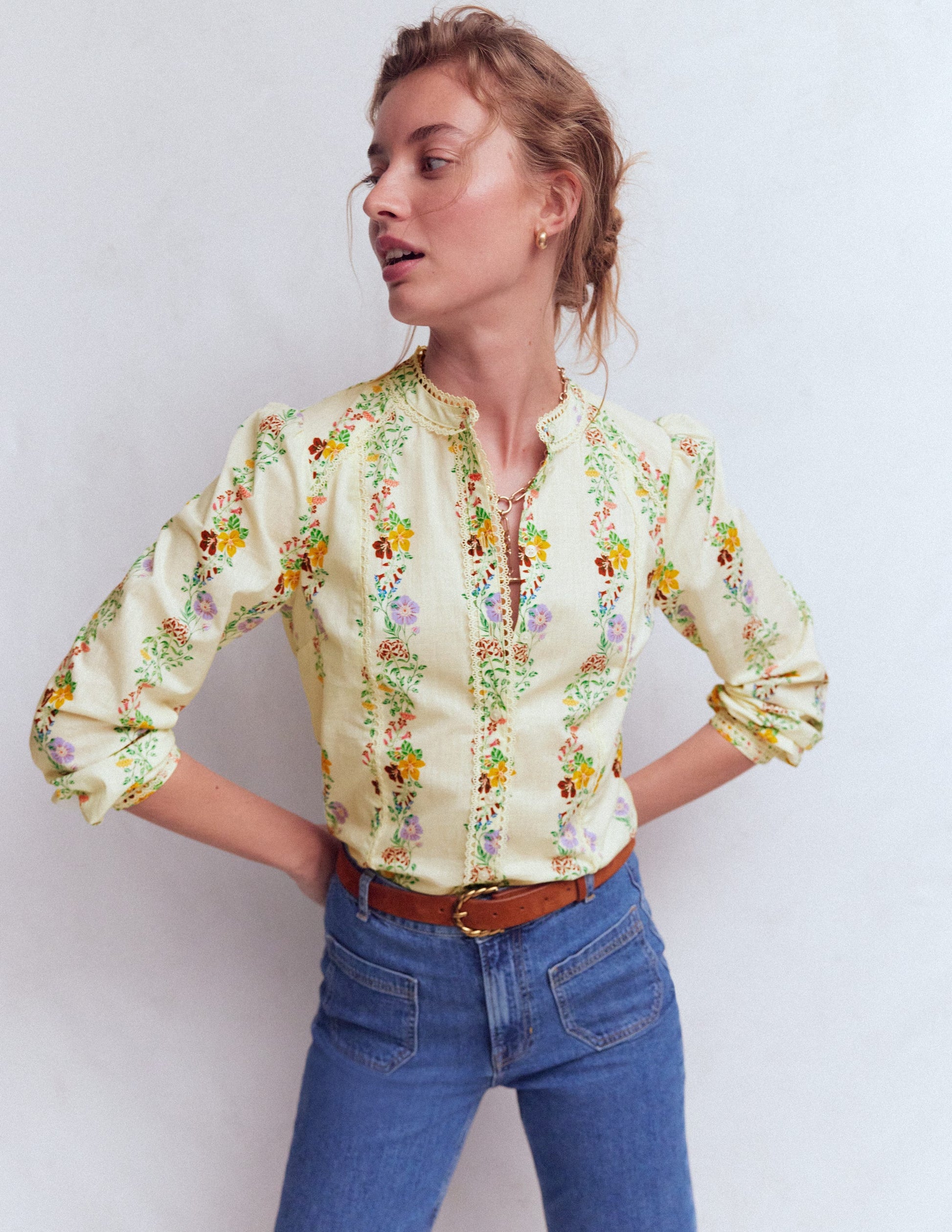 Rhea Trim  Insert Cotton Top-Multi, Blossom Trail-5