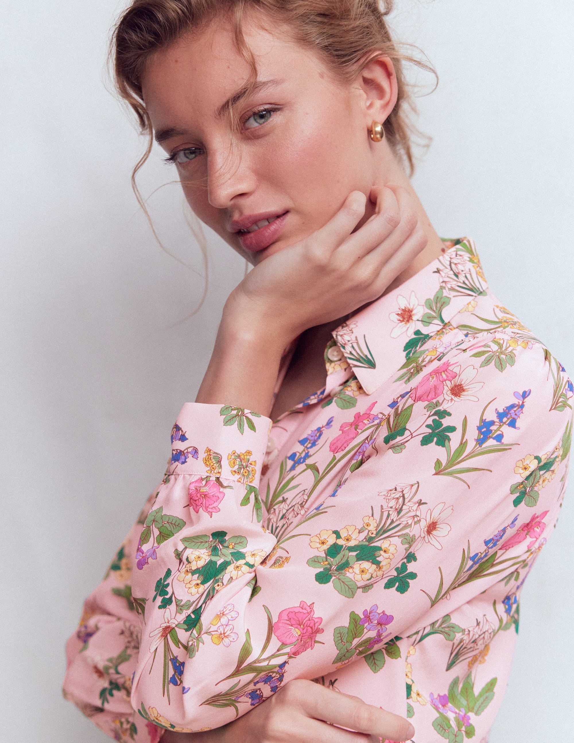 Sara Silk Shirt-French Pink, Delicate Blossom - Image 2