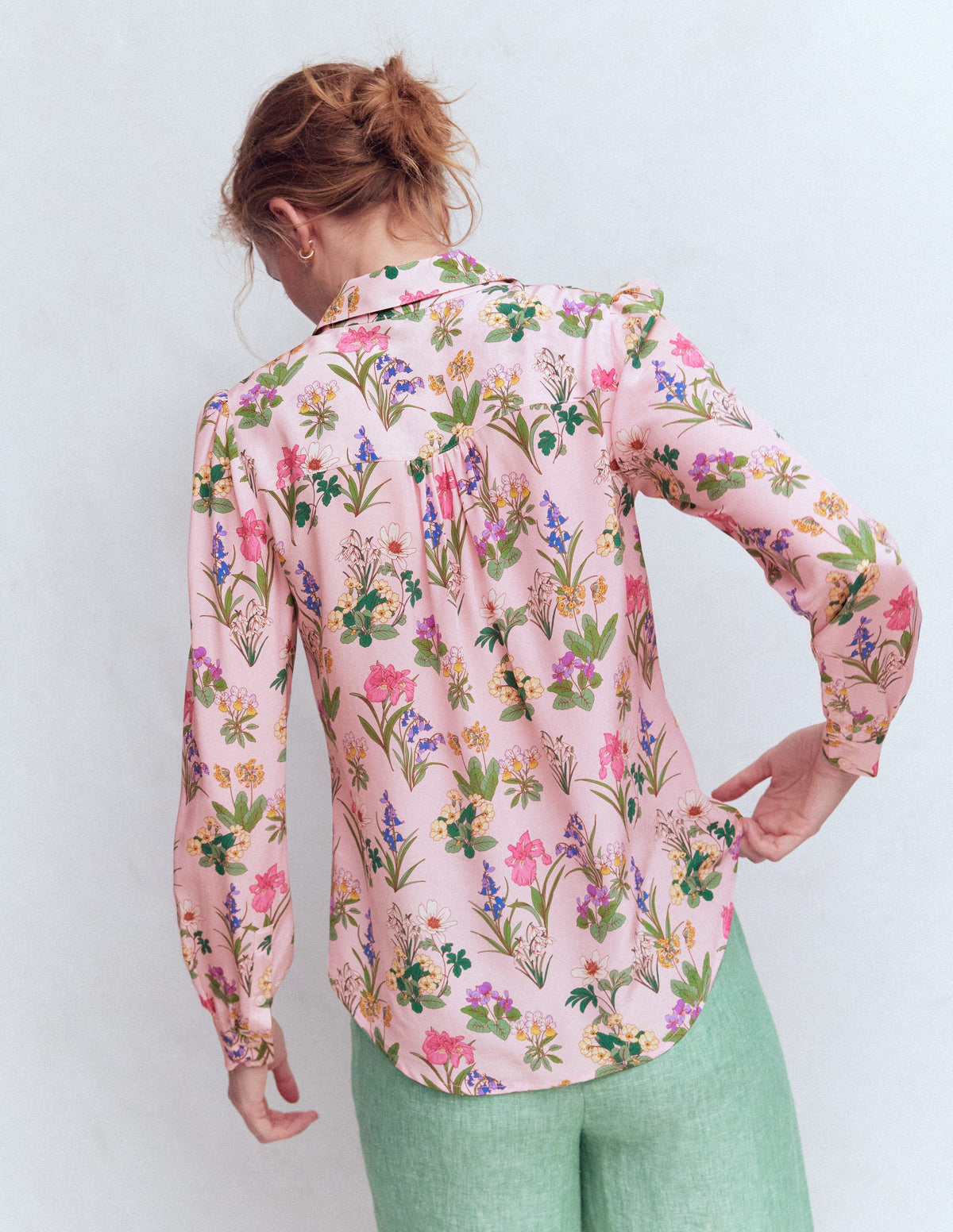Sara Silk Shirt-French Pink, Delicate Blossom - Image 3