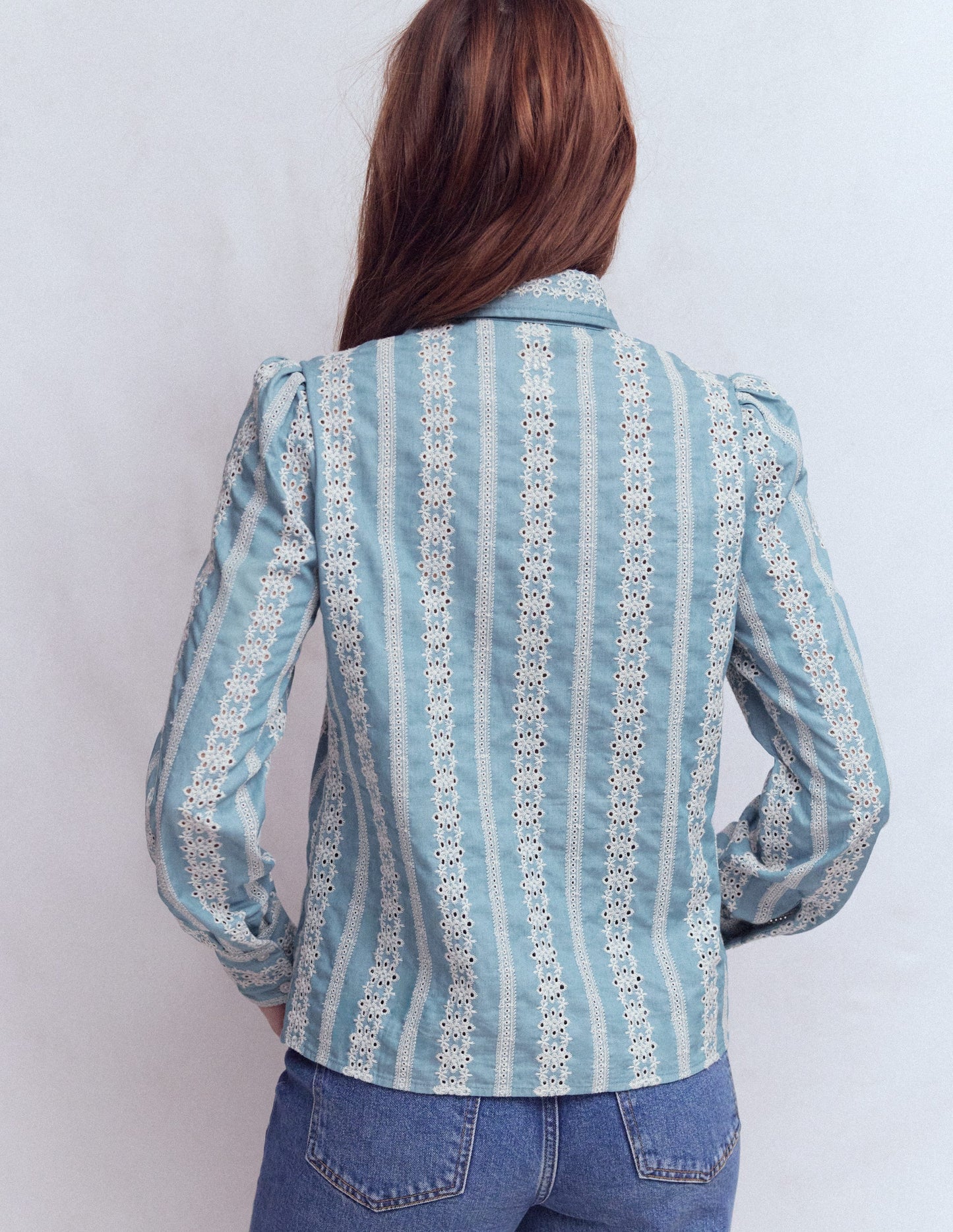 Cara Denim Shirt-Broderie