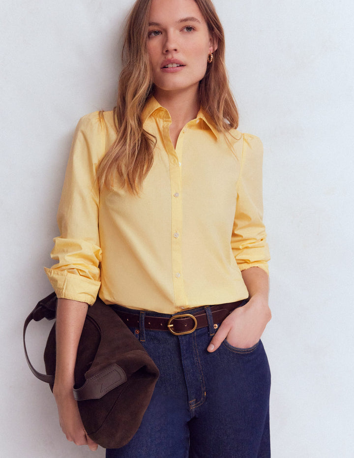 Cara Cotton Shirt-Buttercream