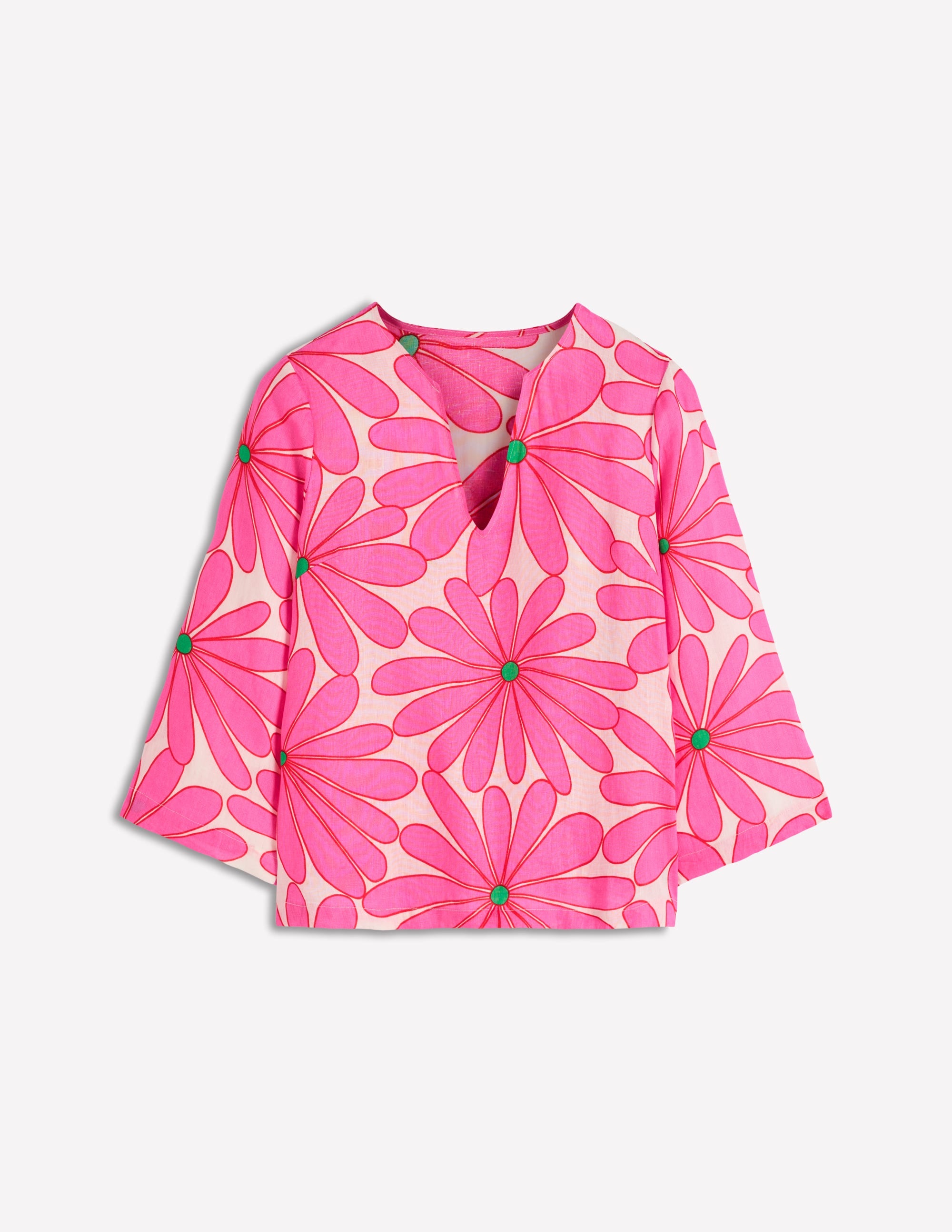 Cleo Linen Top-Pink, Daisy Blossom - Image 7