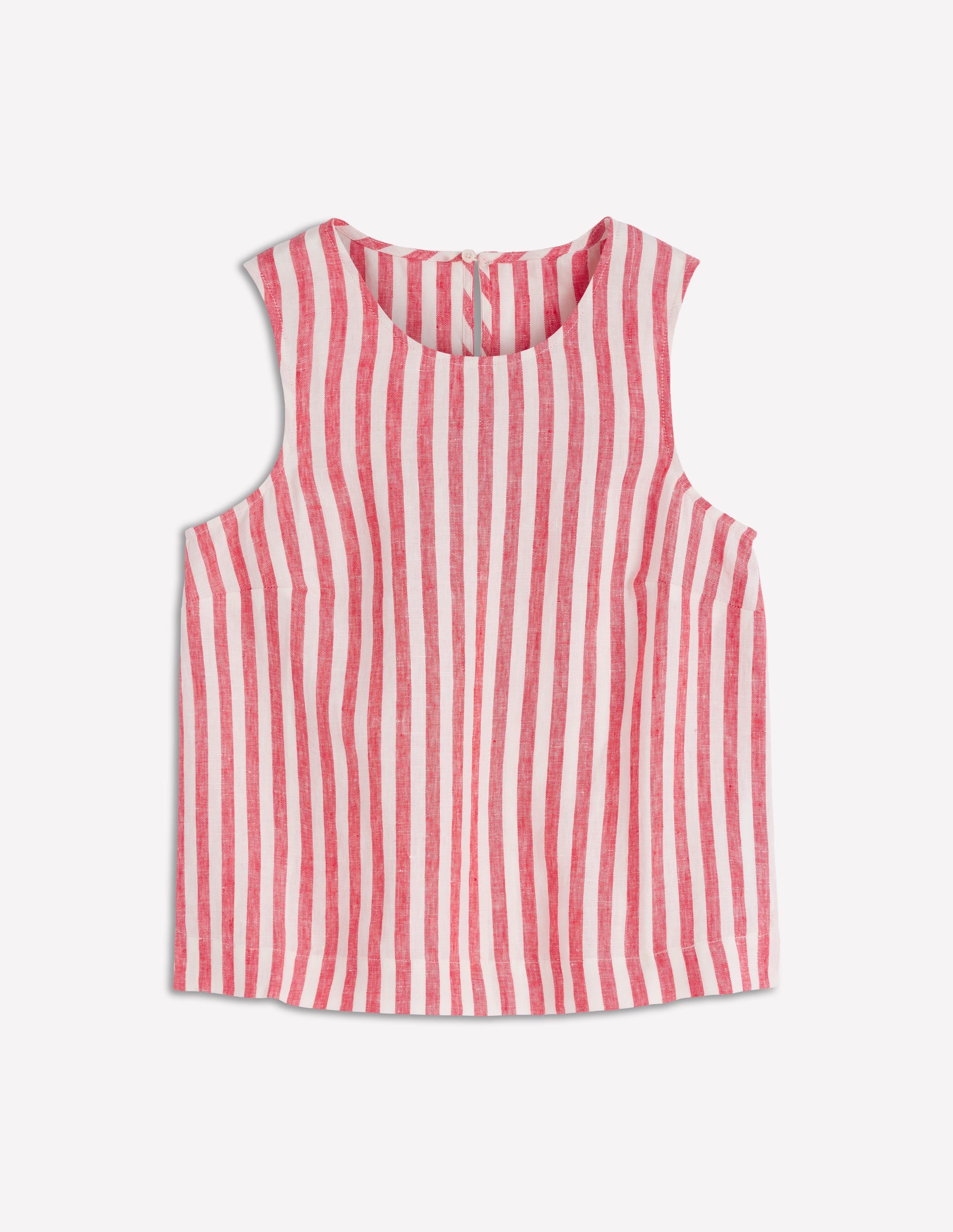 Sofia Linen Top-Bright Cherry Stripe - Image 5