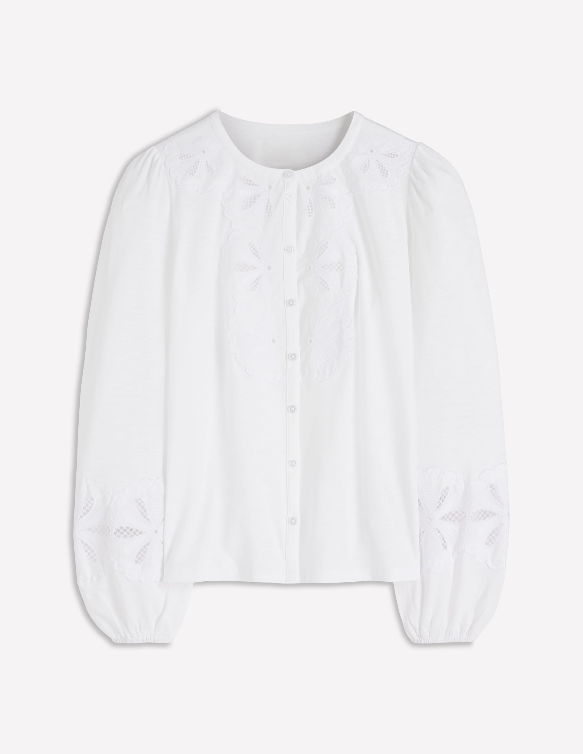 Scallop Cutwork Top-White - Image 5