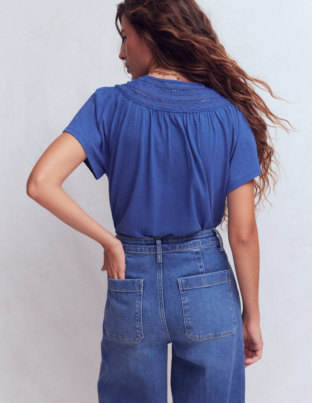 Edi Trim Detail T - shirt - Beaucoup Blue | Boden USA