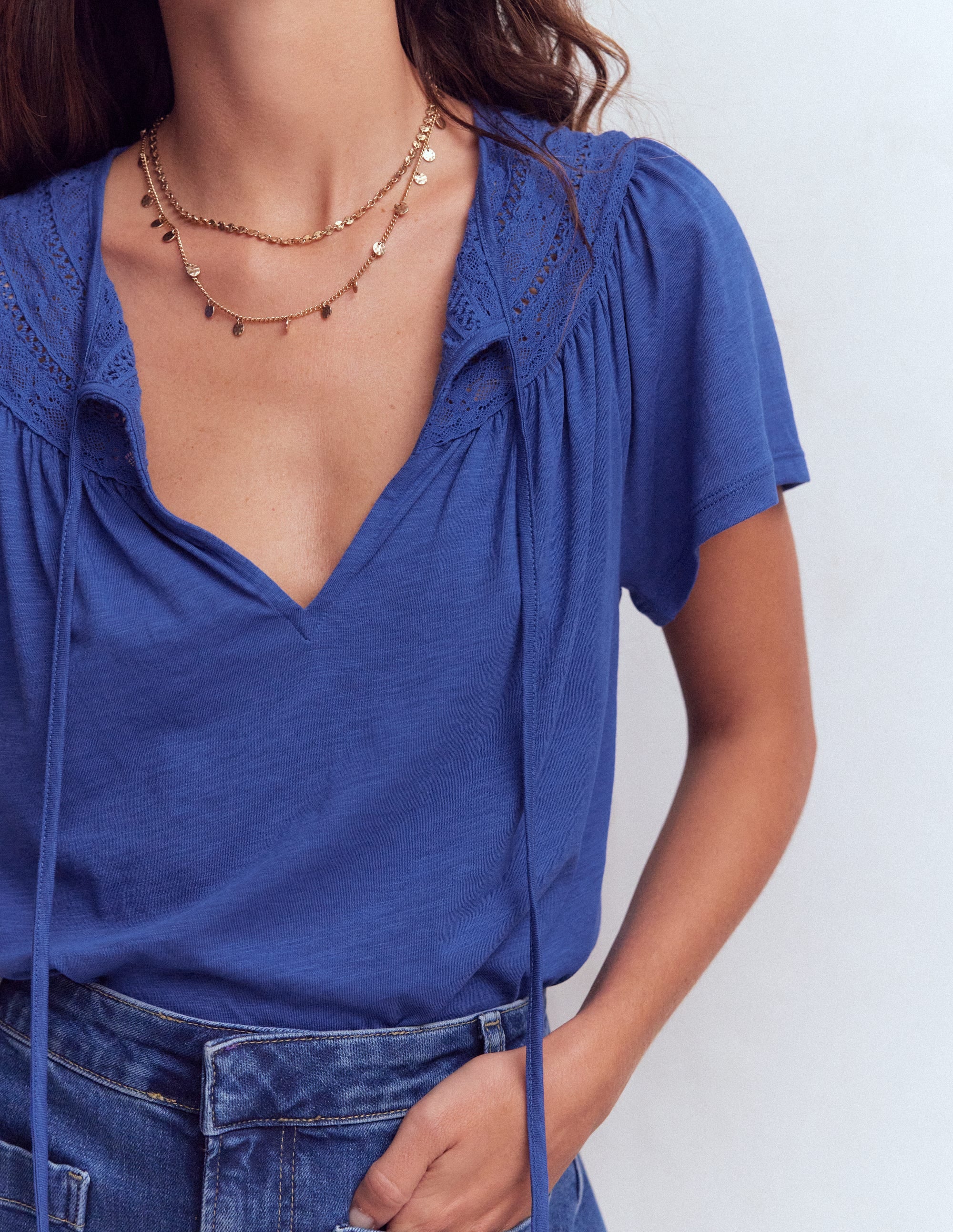 Edi Trim Detail T-shirt-Beaucoup Blue - Image 5