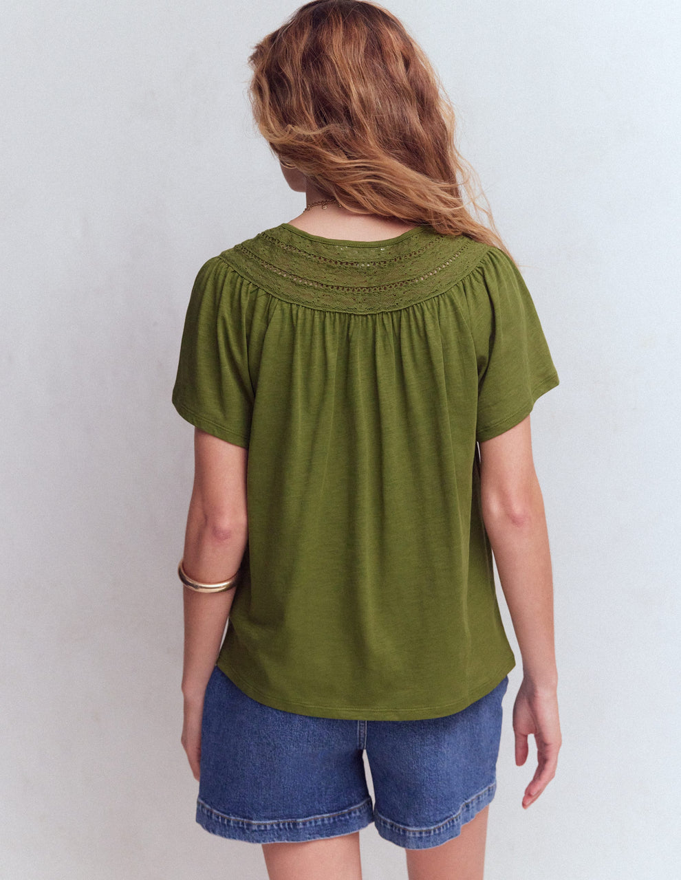 Edi Trim Detail T-shirt-Olive | Boden USA