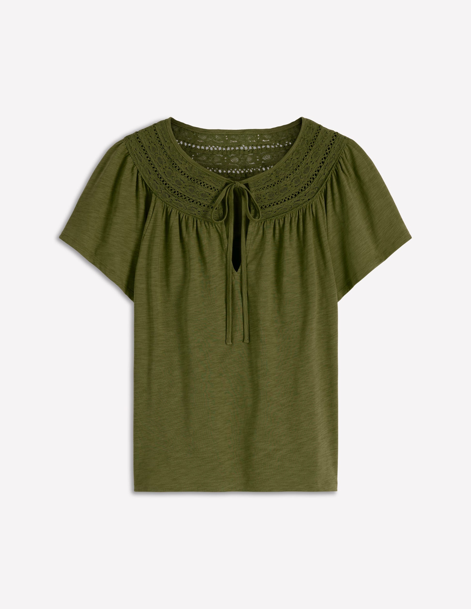 Edi Trim Detail T-shirt-Olive-5