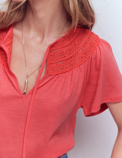 Edi Trim Detail T-shirt-Porcelain Rose-1