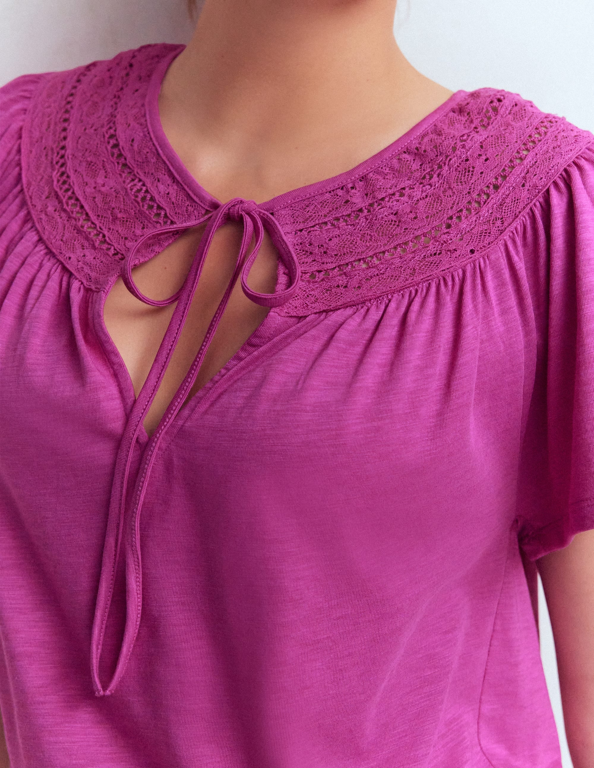 Edi Trim Detail T-shirt-Passion Flower | Boden USA