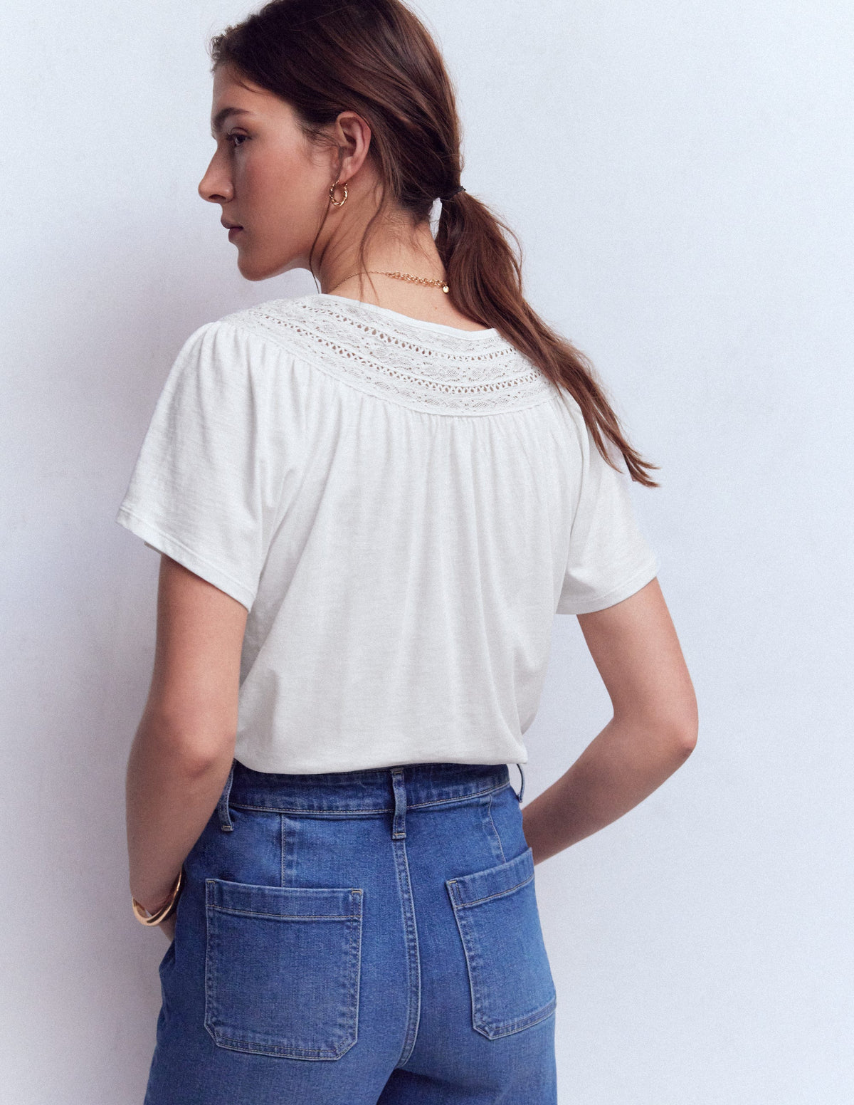 Edi Trim Detail T - shirt - White | Boden USA