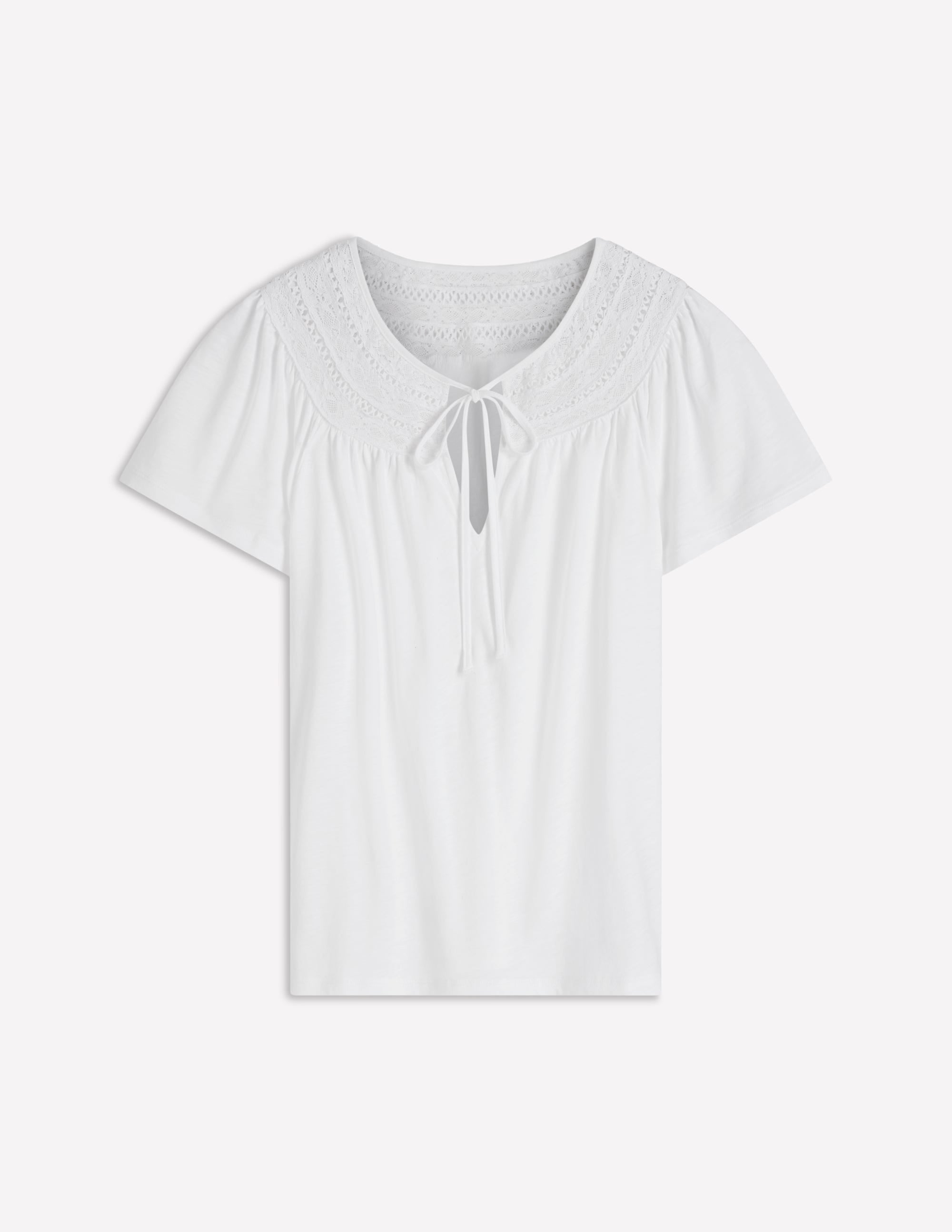 Edi Trim Detail T-shirt-White - Image 5