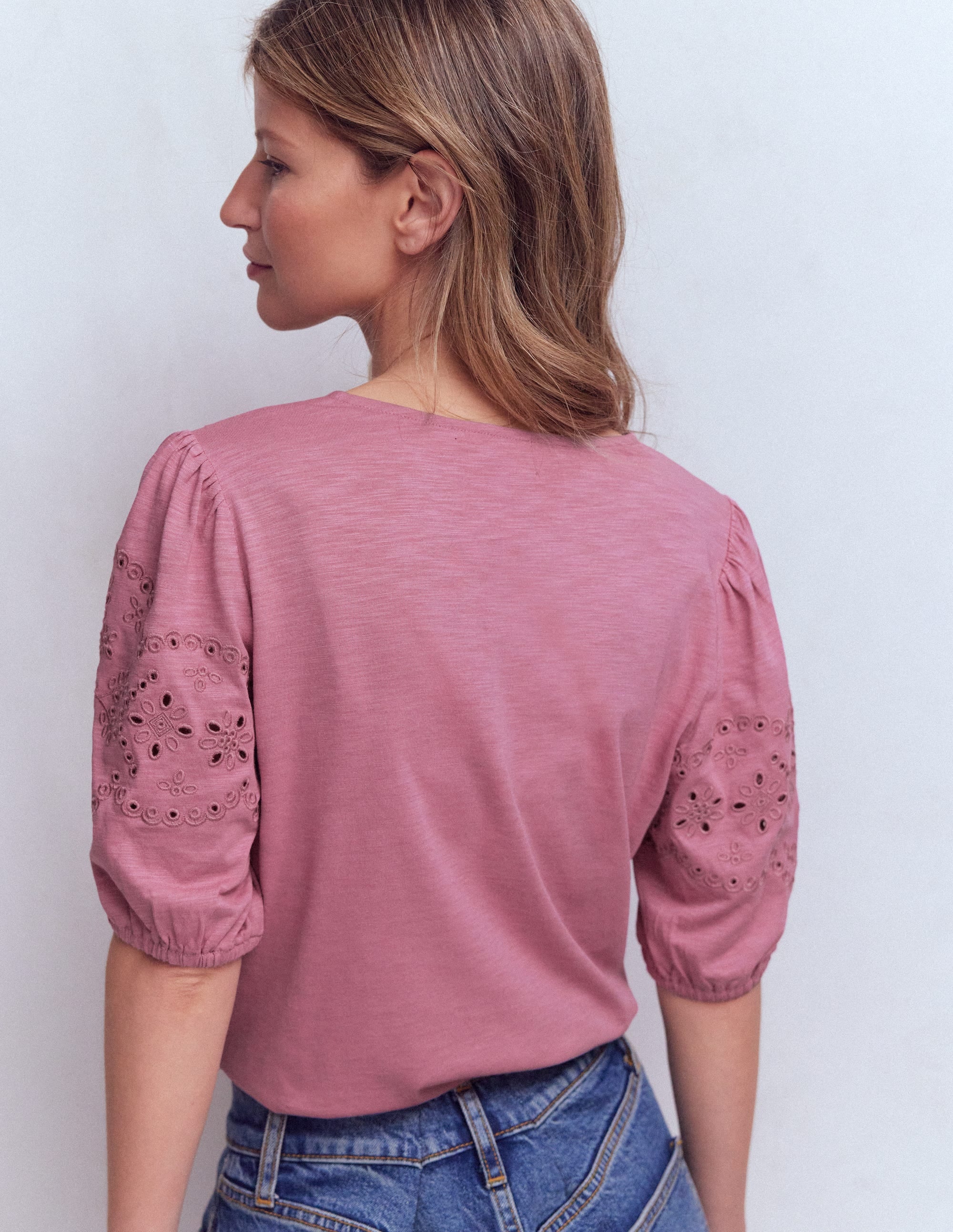 Ada Broderie Mix Top-Lilas - Image 3