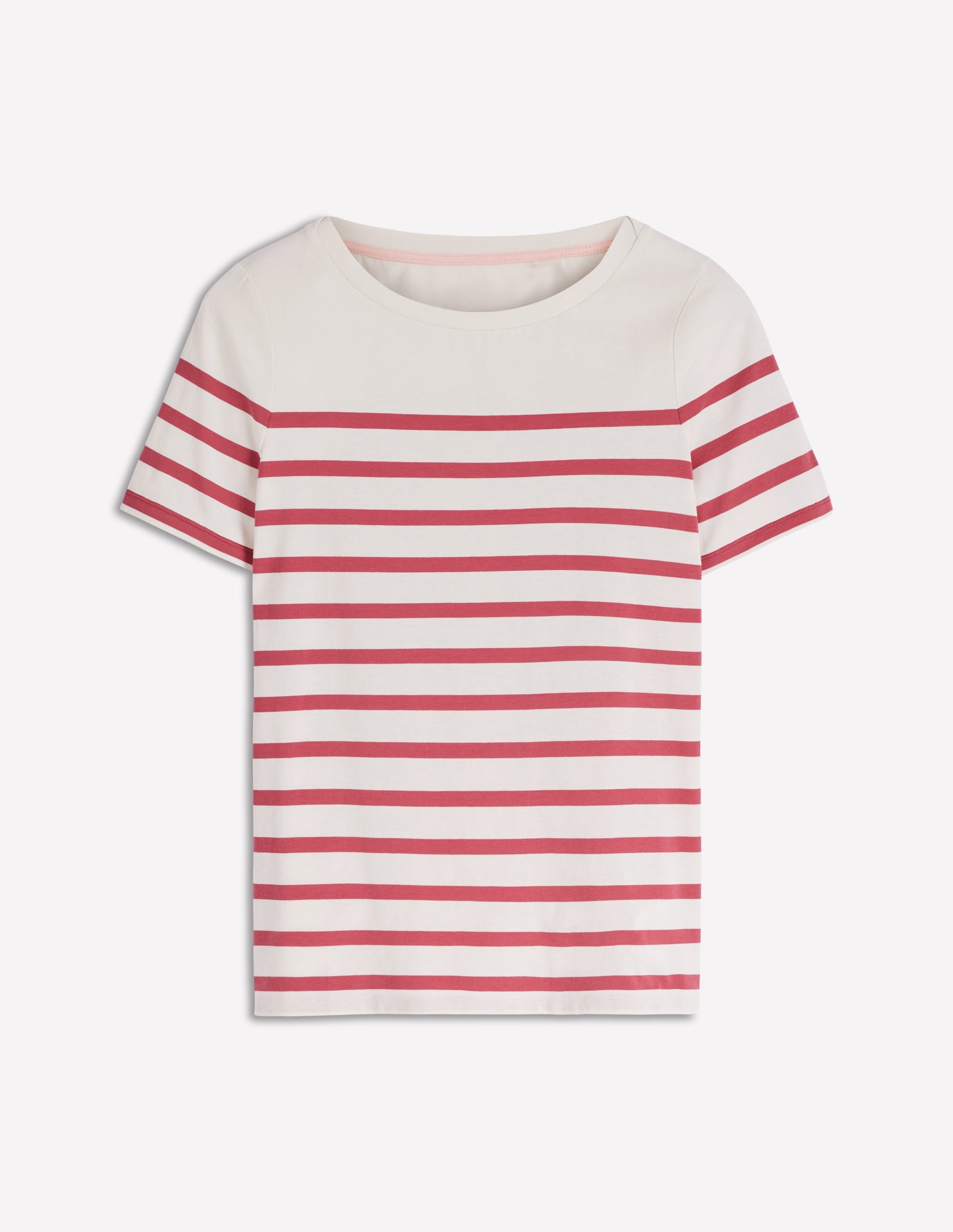 Olivia Short Sleeve Breton-Earth Red, Ivory Stripe - Image 6