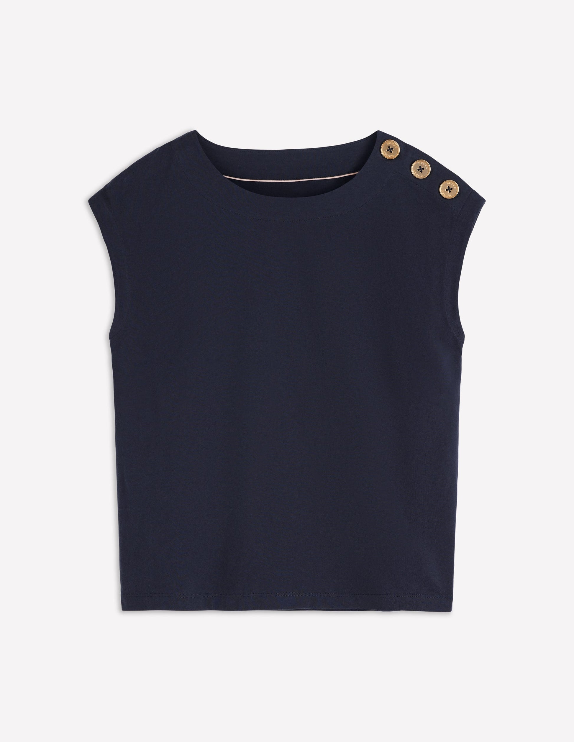 Button Detail T-Shirt-Navy-5