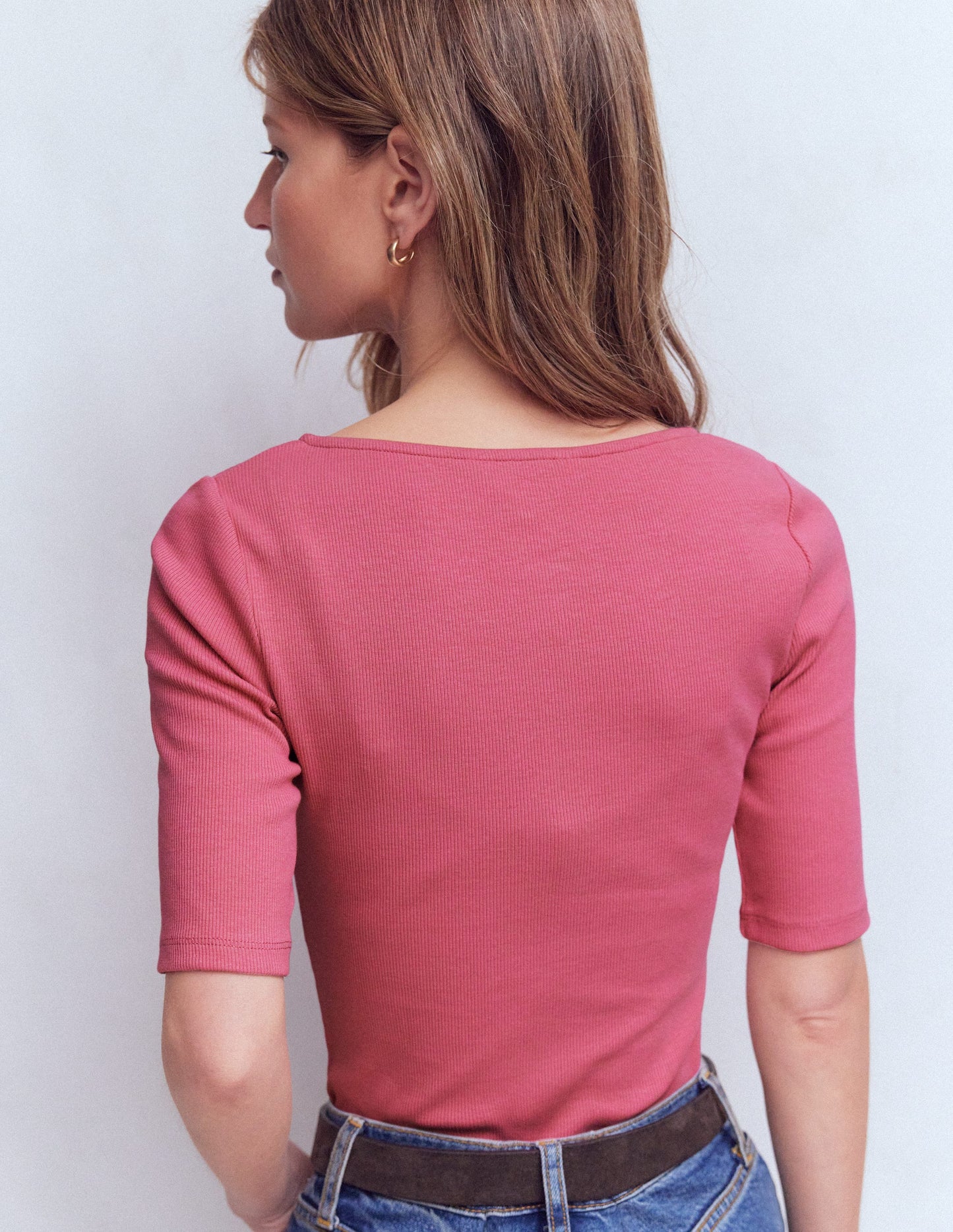 Short Sleeve Rib Henley-Malaga