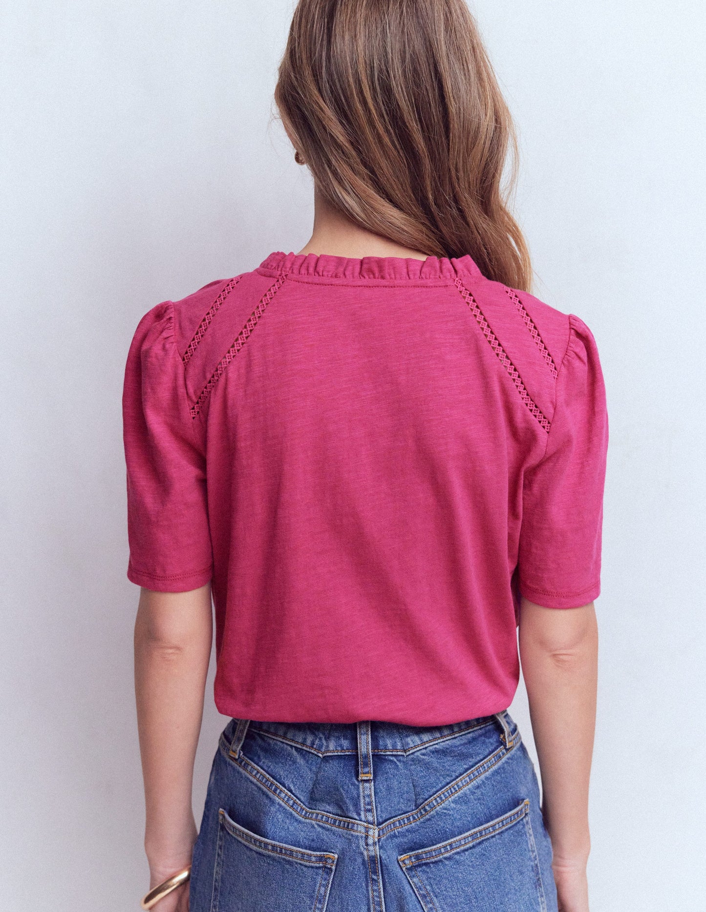Bea Short Sleeve Shirt-Red Violet