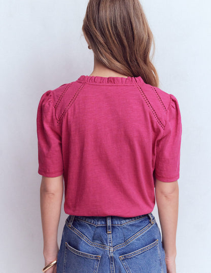 Bea Short Sleeve Shirt-Red Violet-6
